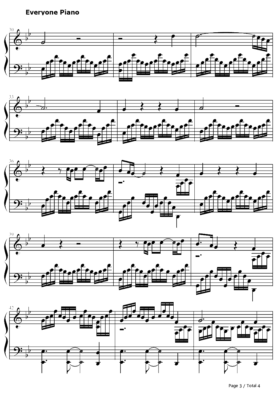 O钢琴谱-Coldplay3