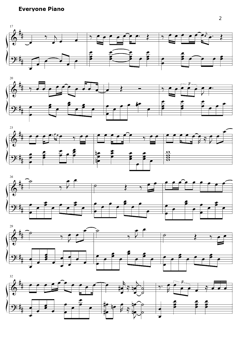 很奇怪我爱你钢琴谱--张杰2