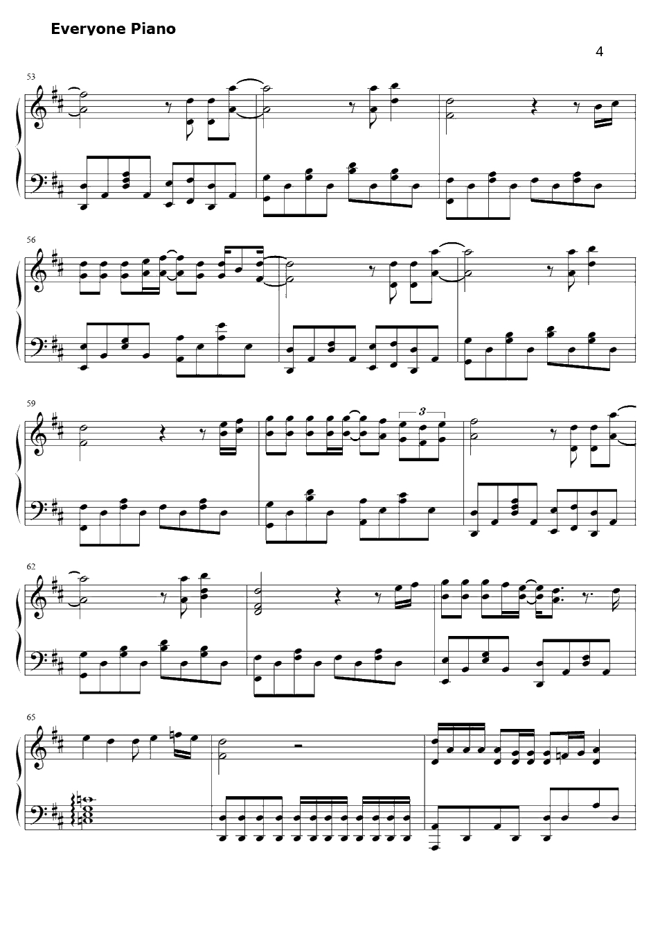 很奇怪我爱你钢琴谱--张杰4