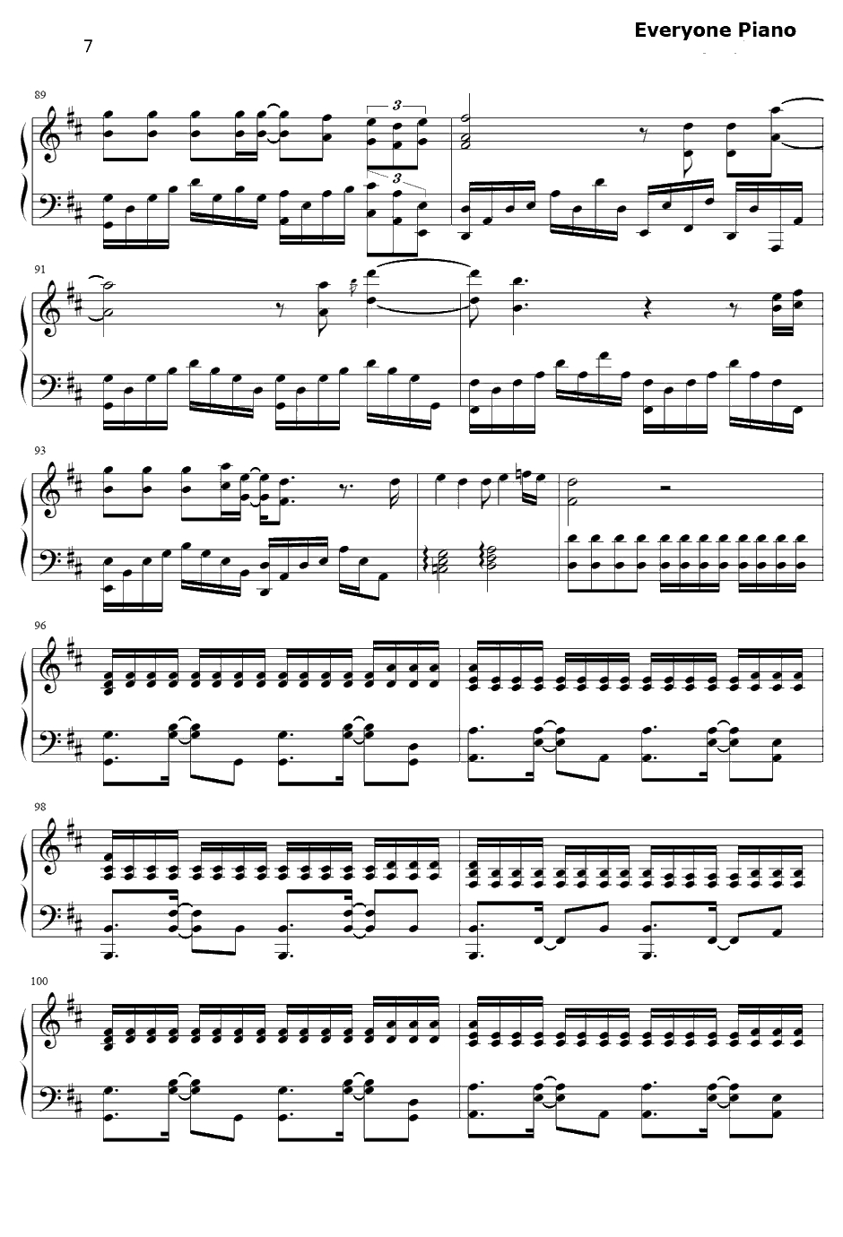 很奇怪我爱你钢琴谱--张杰7