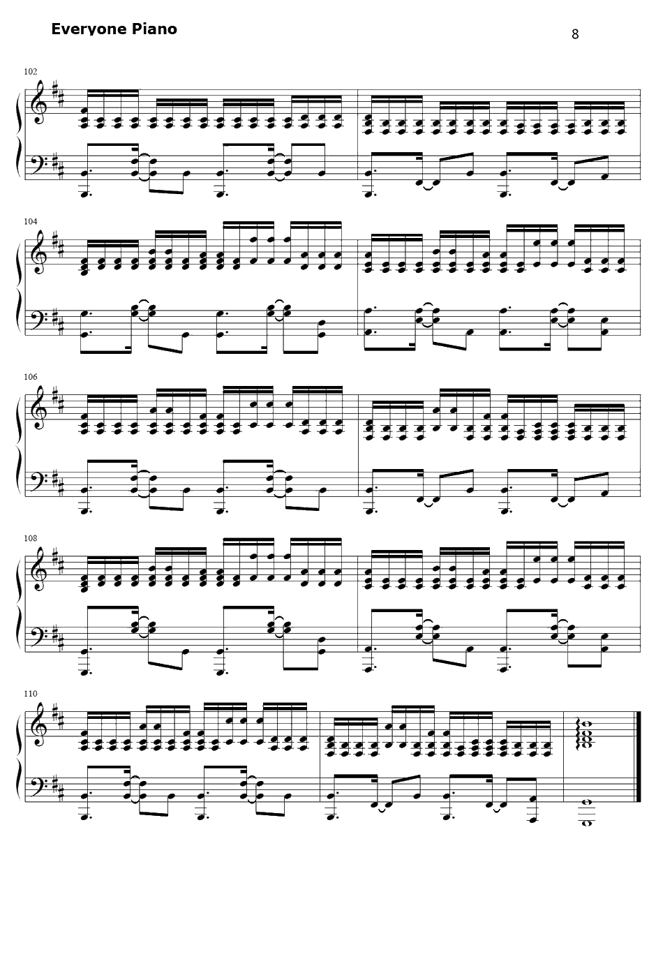 很奇怪我爱你钢琴谱--张杰8