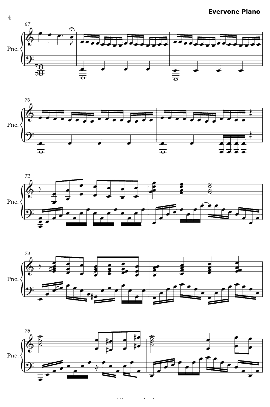 Vogel im Käfig钢琴谱-泽野弘之-进击的巨人OST4