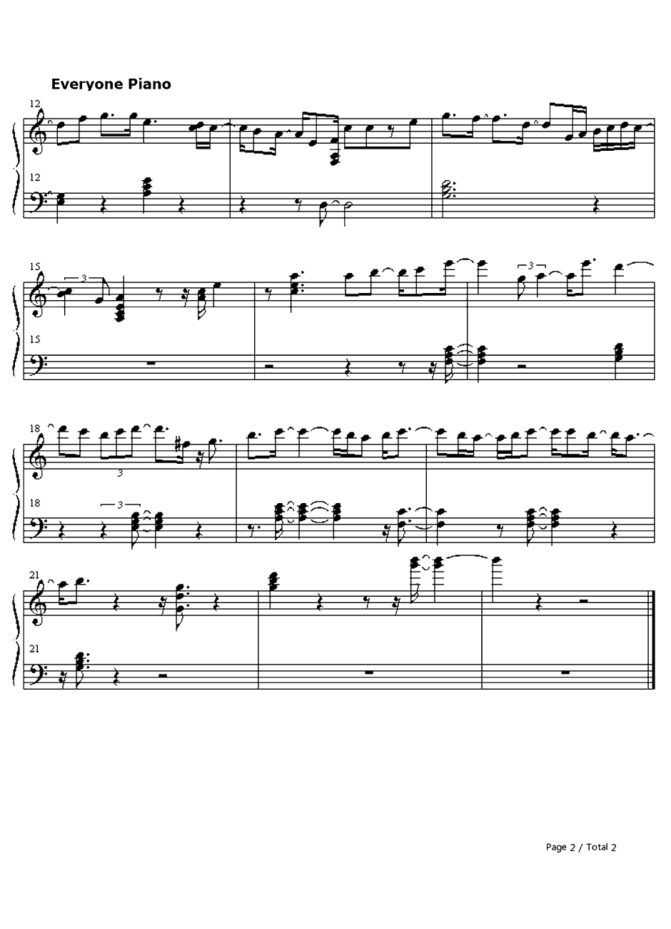 爱のテーマ钢琴谱-伊田恵美-最终幻想IVOST2