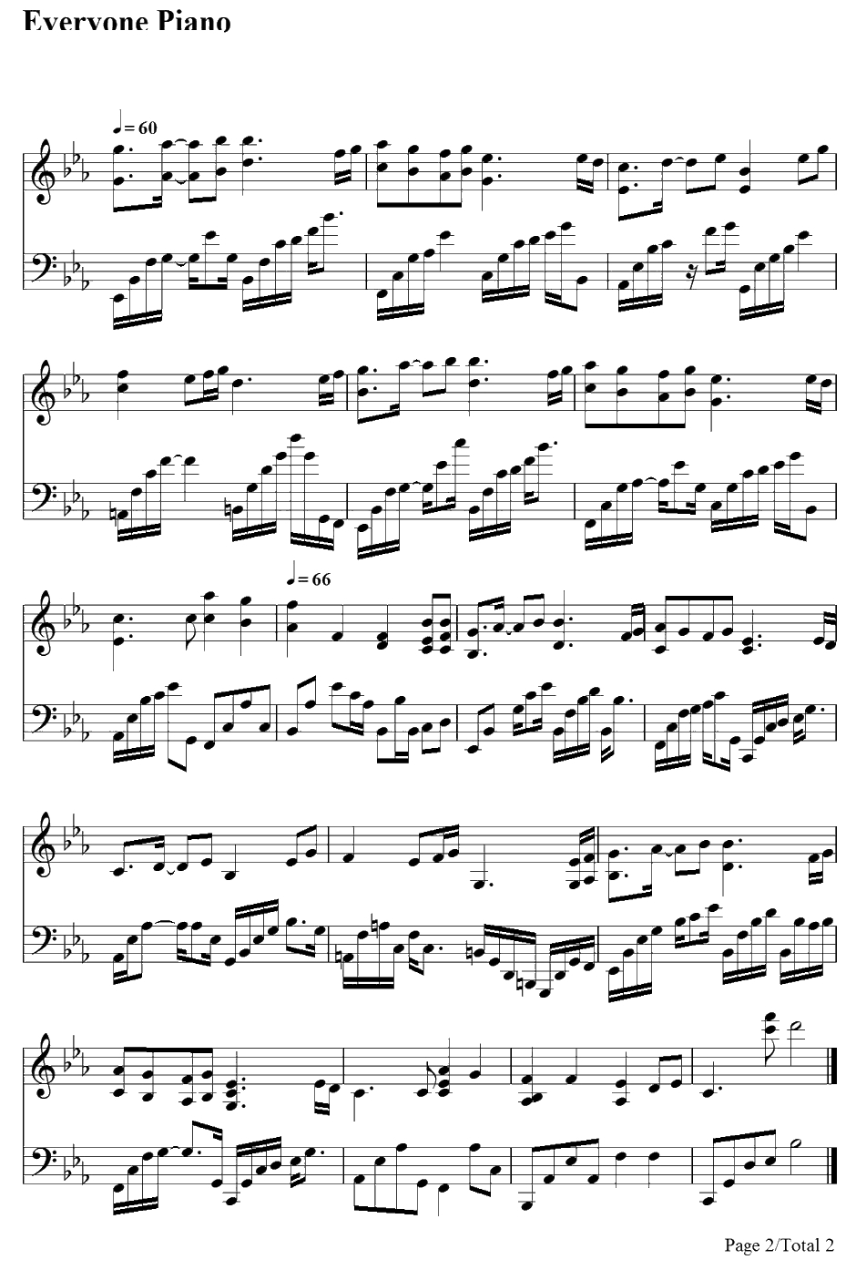 碧いうさぎ钢琴谱-酒井法子-碧绿色的兔子-星星的金币OP-酒井法子2