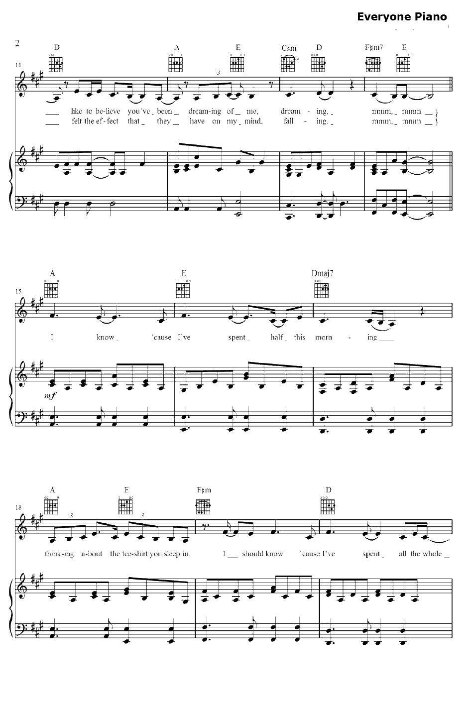 Tee Shirt钢琴谱-Birdy-TheFaultInOurStars主题曲2