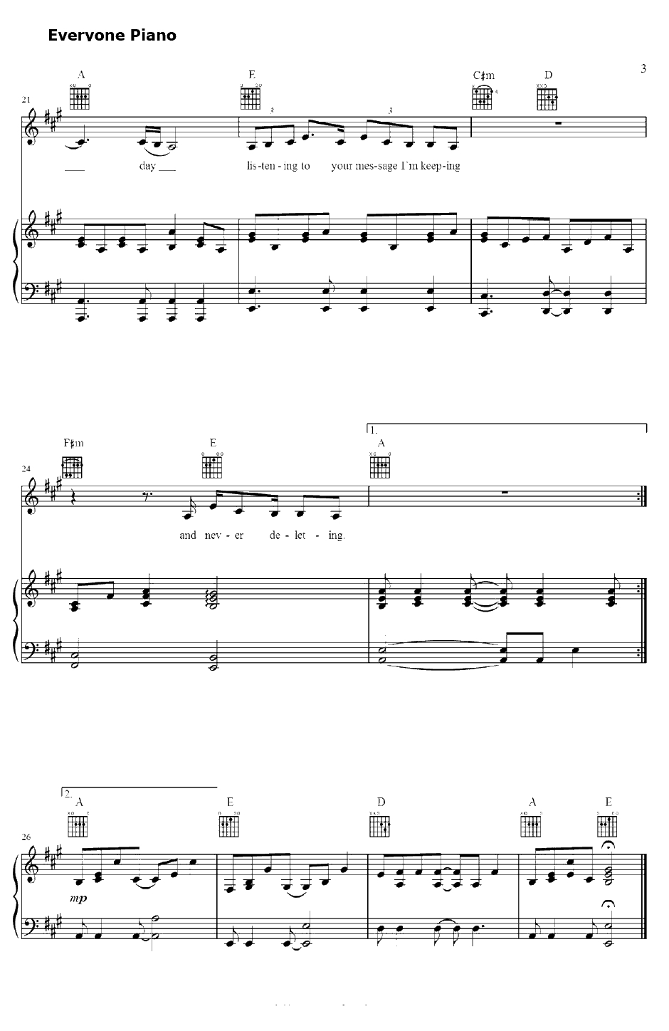 Tee Shirt钢琴谱-Birdy-TheFaultInOurStars主题曲3