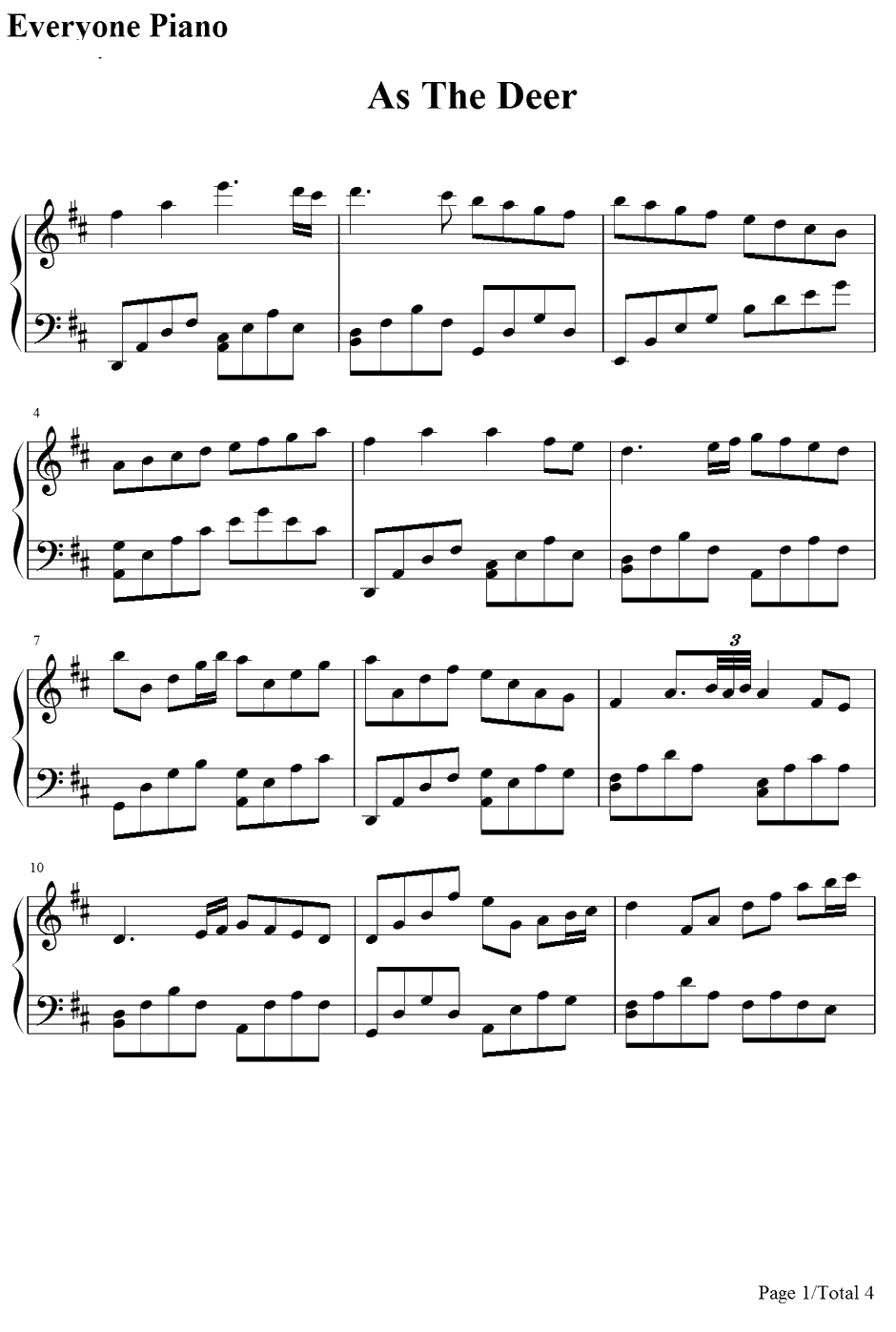 As the Deer钢琴谱-MartinJ.Nystrom-赞美诗1