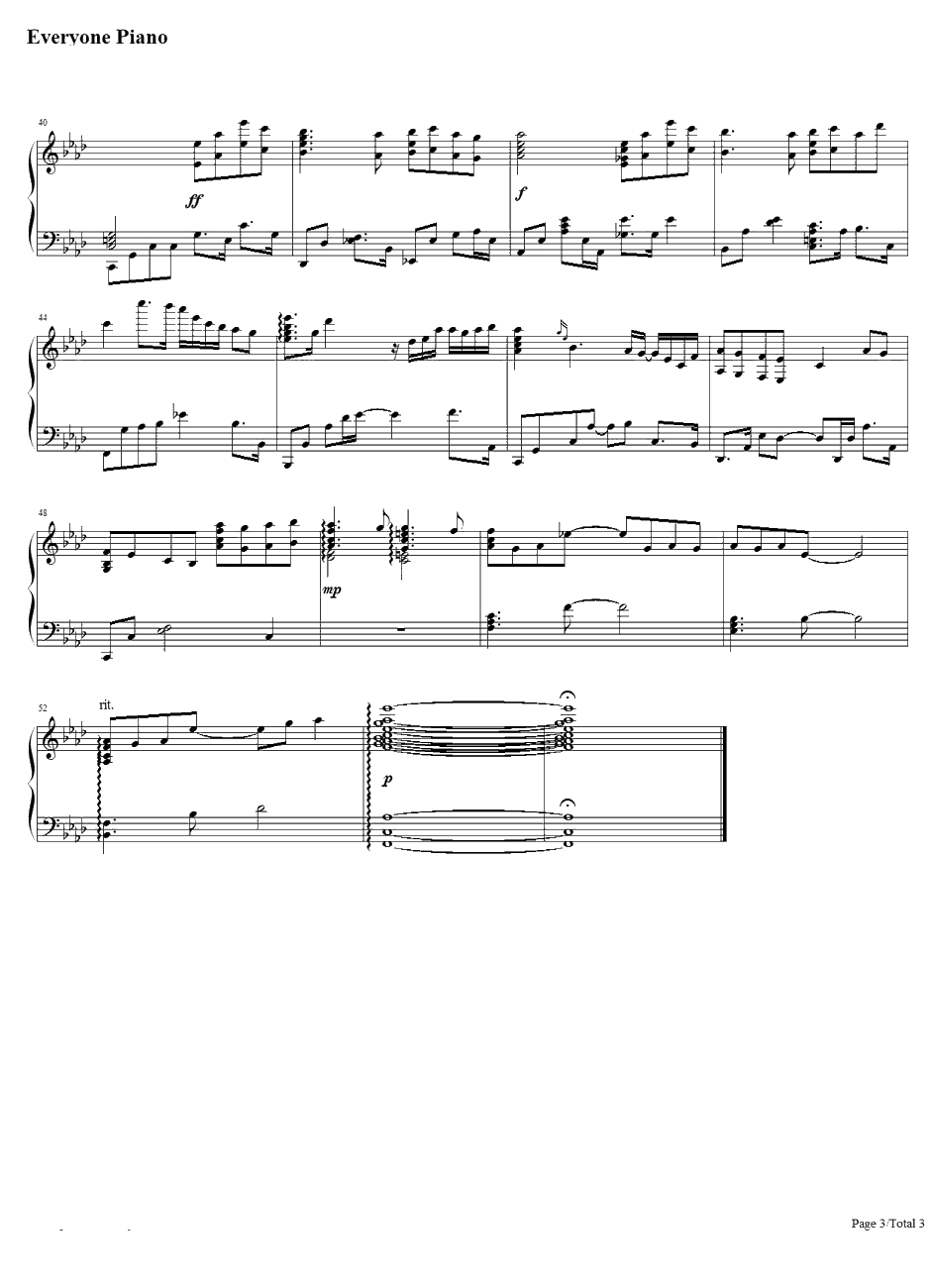 I will钢琴谱-Chelsy青春之旅-闪耀的青春插曲3