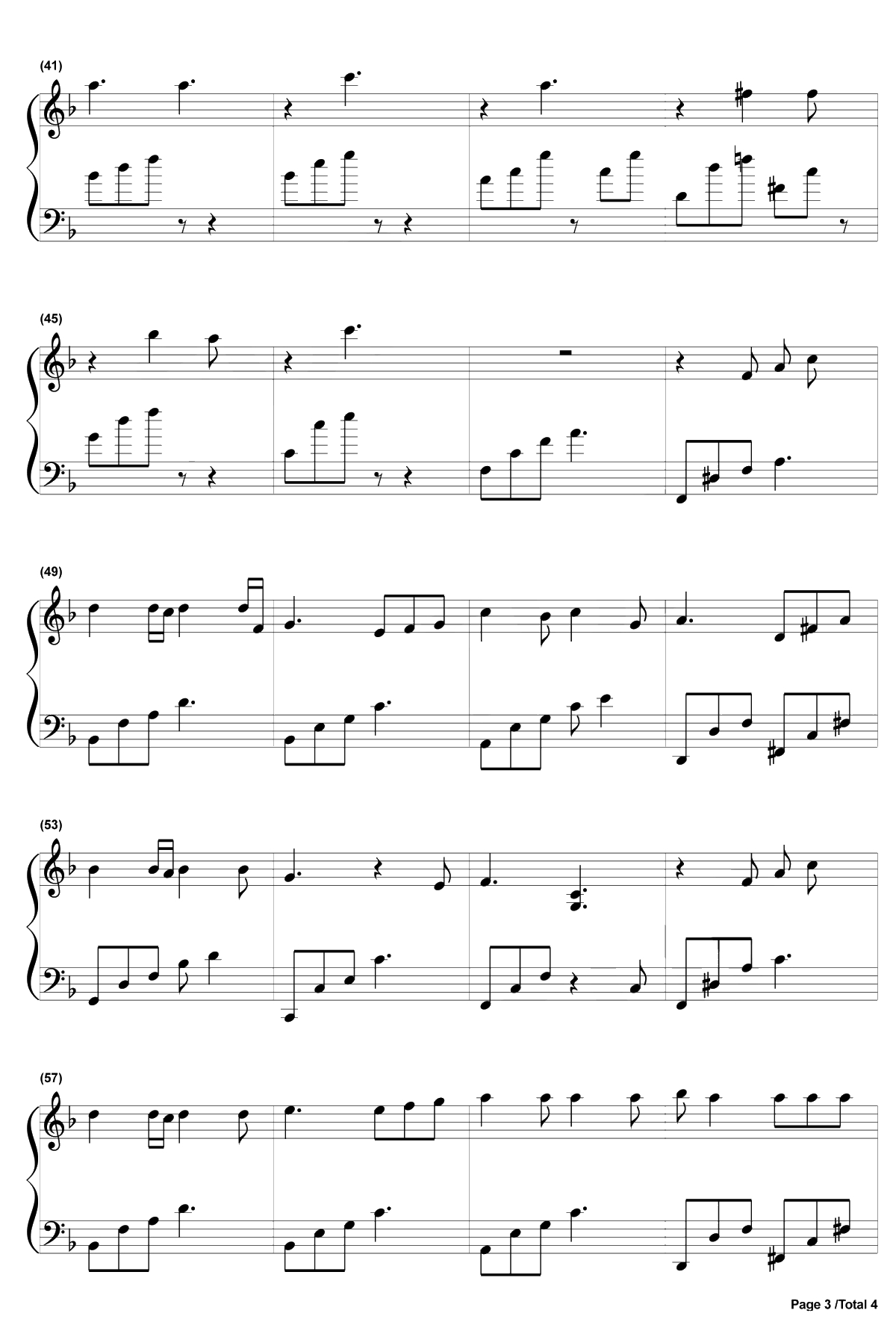 我们不是说好了吗钢琴谱-彭于晏白百何-分手合约主题曲3