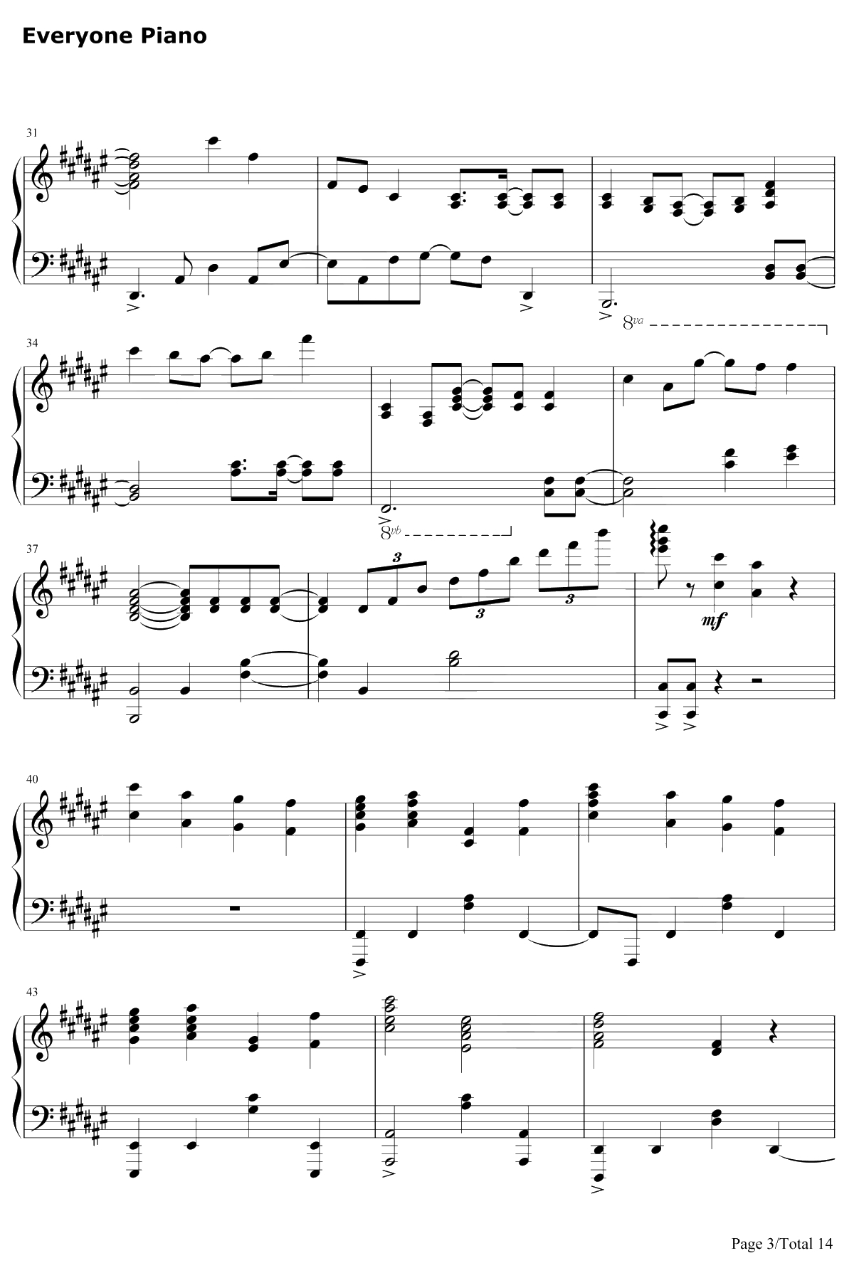 きみの名前钢琴谱-藤川千爱-盾之勇者成名录ED3