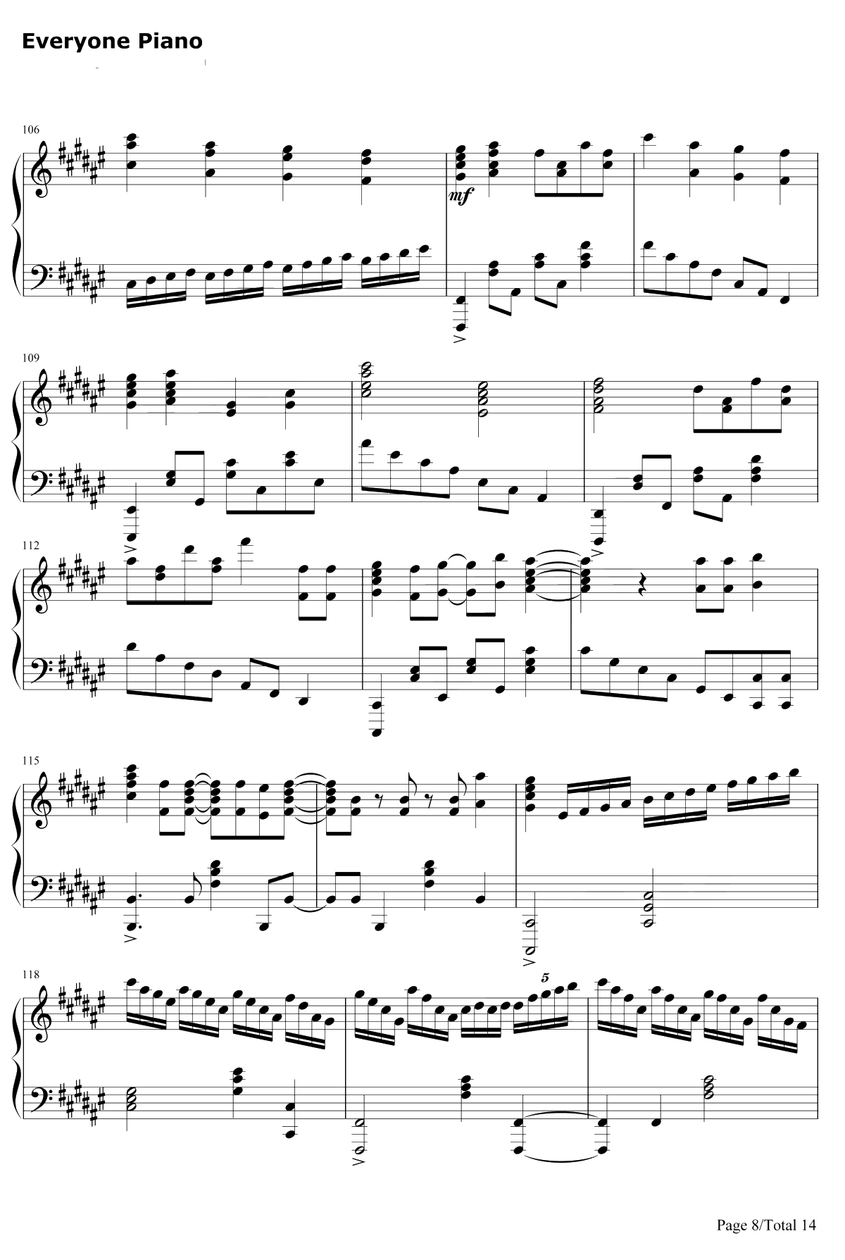 きみの名前钢琴谱-藤川千爱-盾之勇者成名录ED8