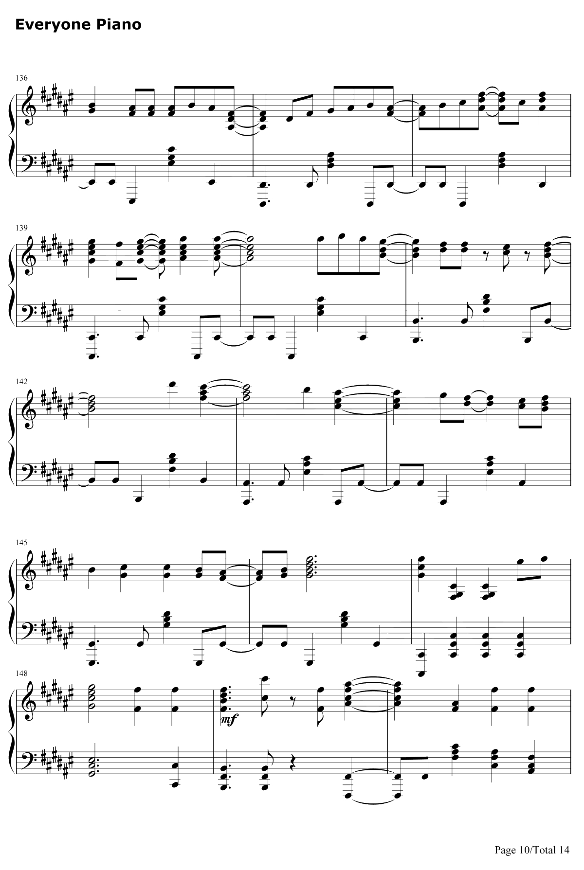 きみの名前钢琴谱-藤川千爱-盾之勇者成名录ED10