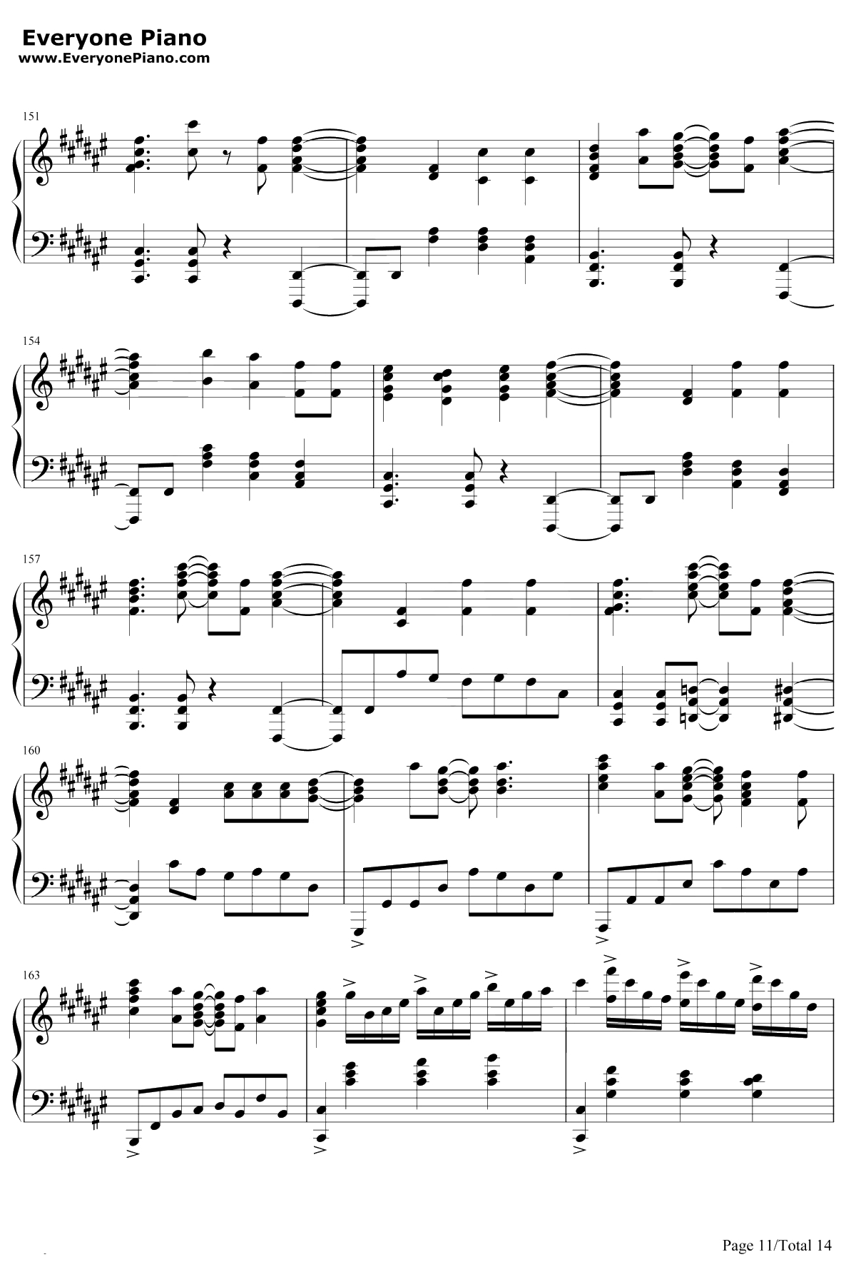 きみの名前钢琴谱-藤川千爱-盾之勇者成名录ED11