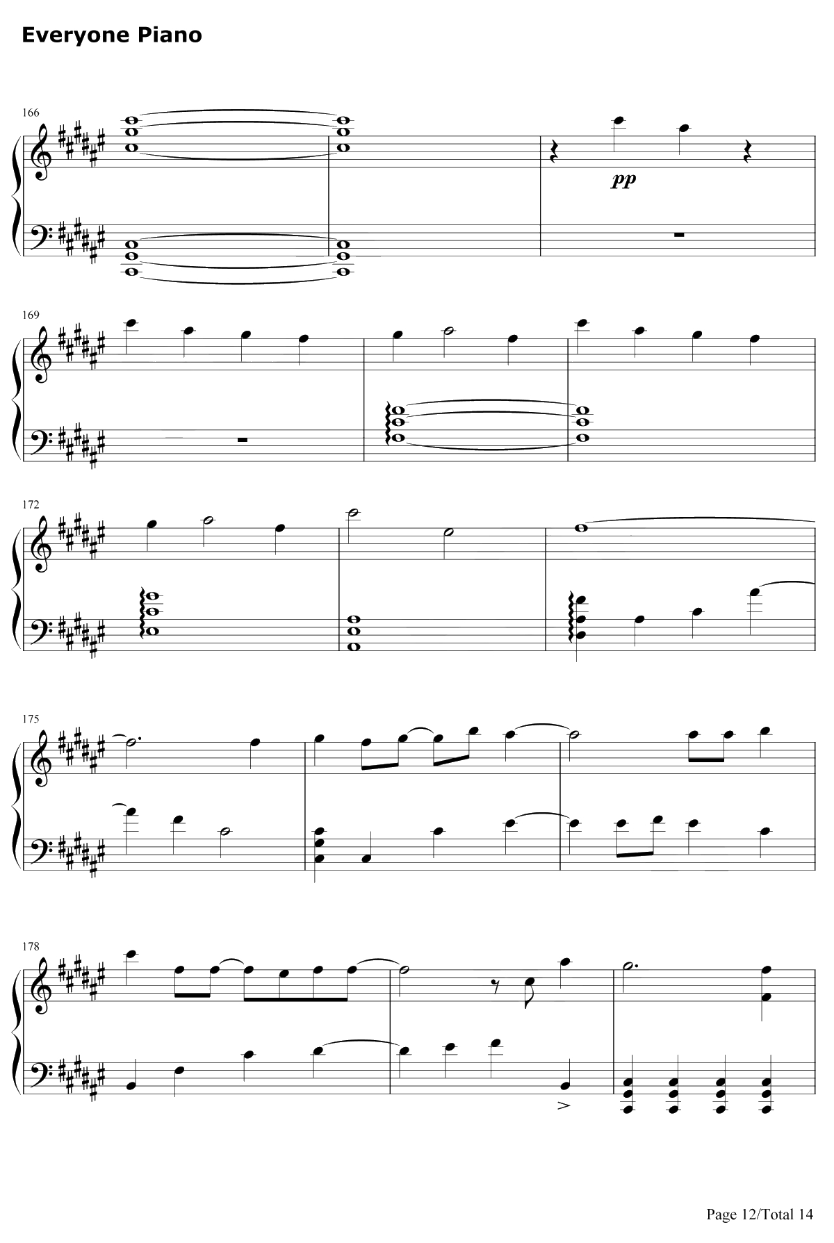 きみの名前钢琴谱-藤川千爱-盾之勇者成名录ED12