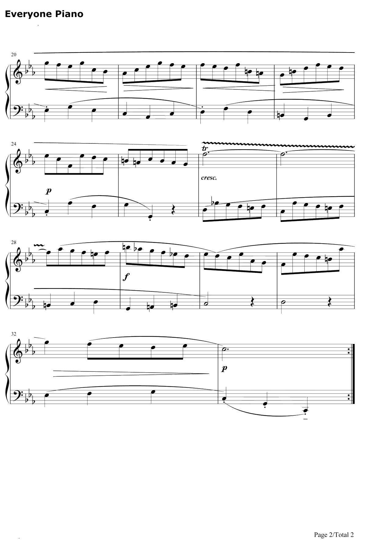 小步舞曲27钢琴谱-巴赫-巴赫初级钢琴曲集2