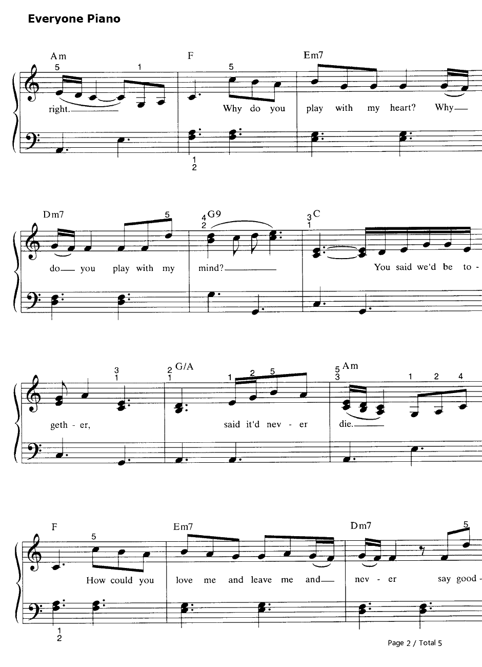 End of the Road钢琴谱-BoyzIIMen-路的尽头2