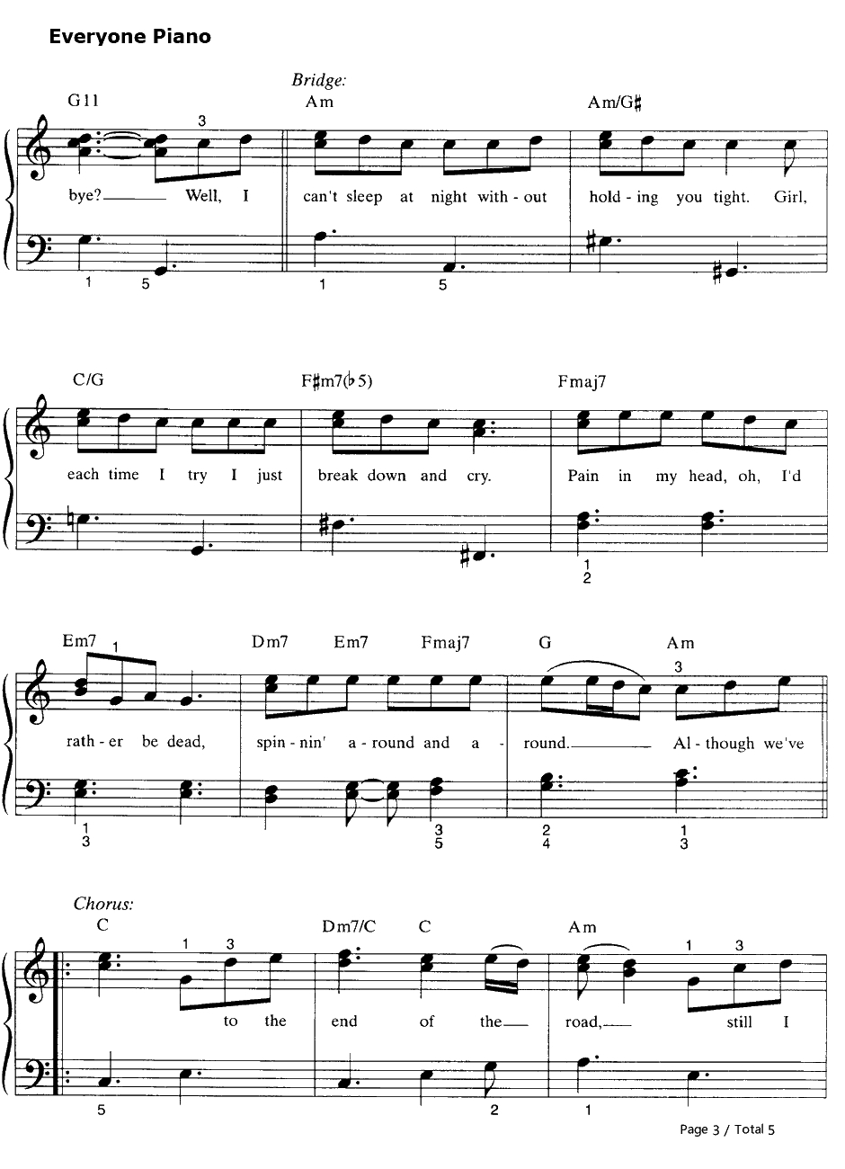 End of the Road钢琴谱-BoyzIIMen-路的尽头3