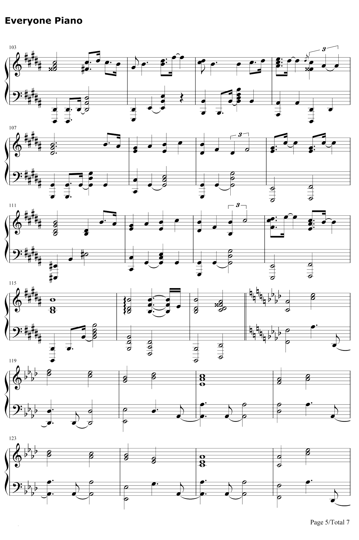 Lemon钢琴谱-米津玄师-Unnatural主题曲5