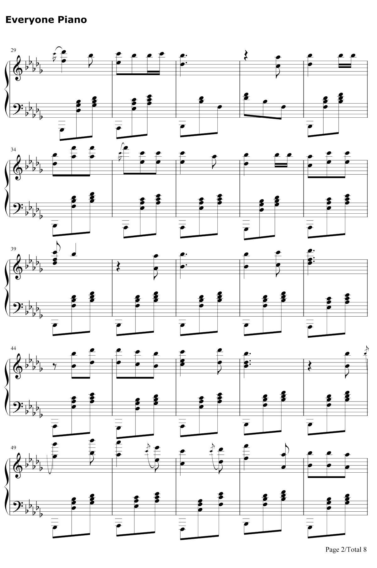 爱你就像爱生命 钢琴谱-房东的猫2