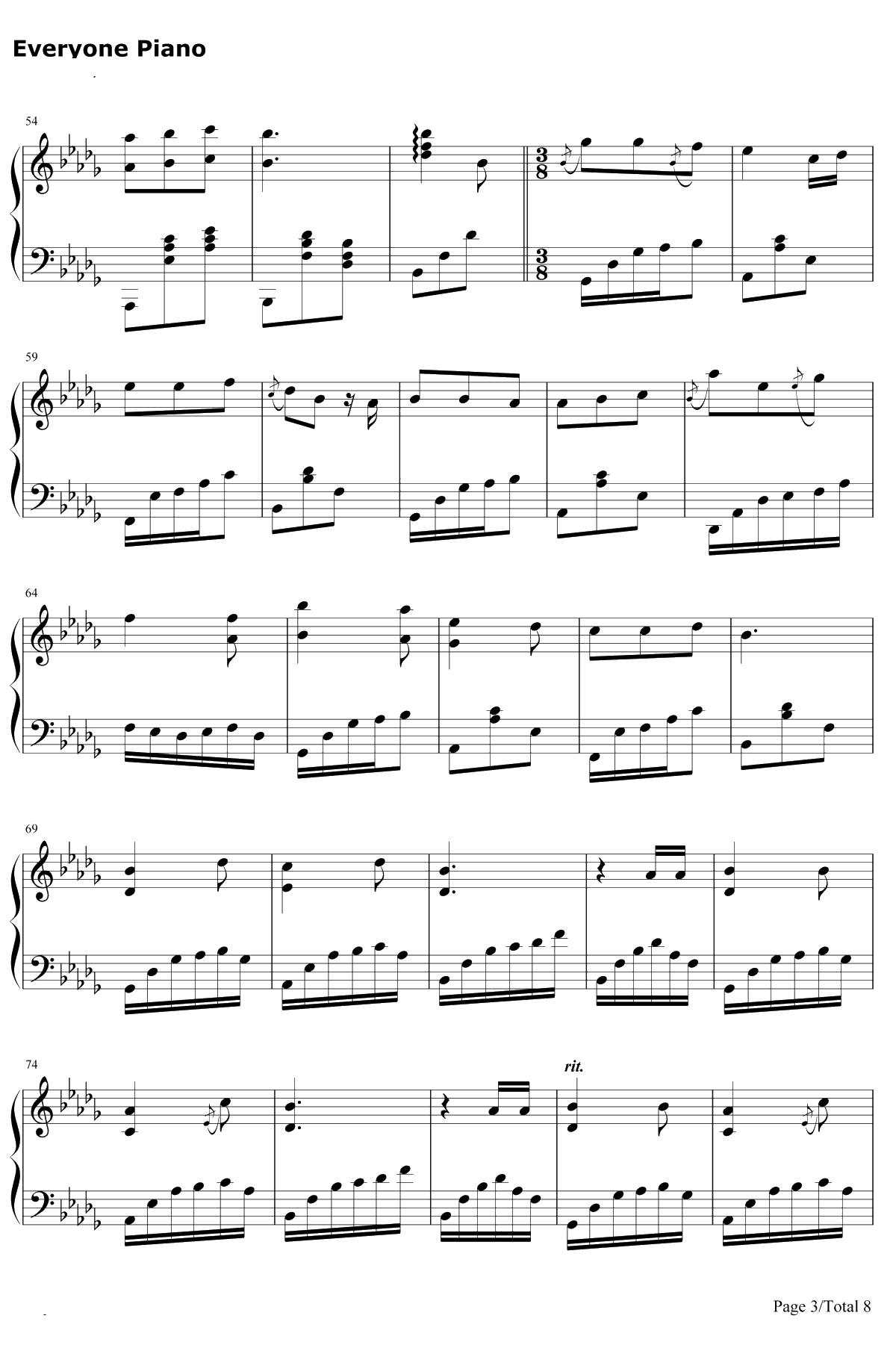 爱你就像爱生命 钢琴谱-房东的猫3