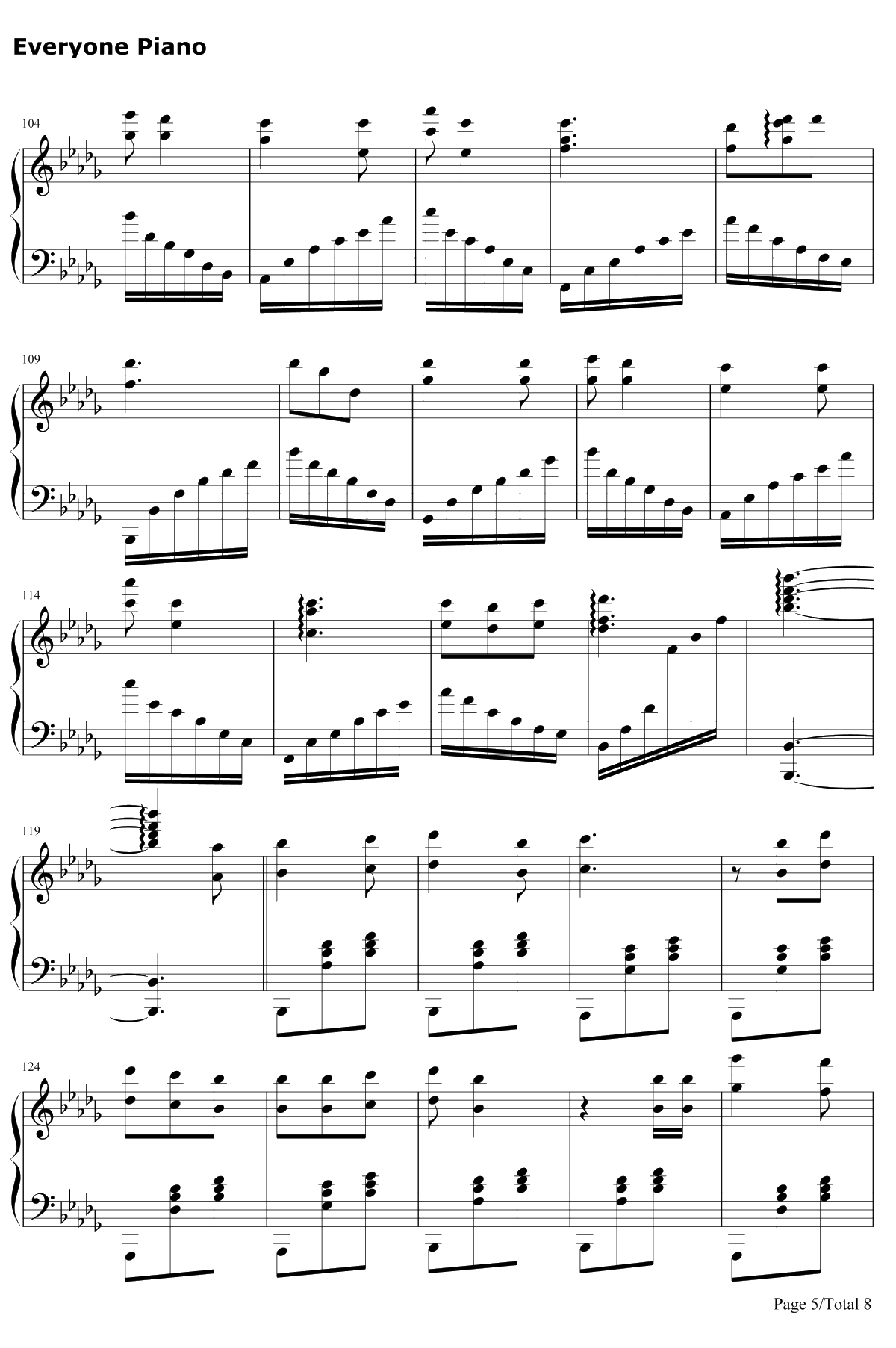 爱你就像爱生命 钢琴谱-房东的猫5