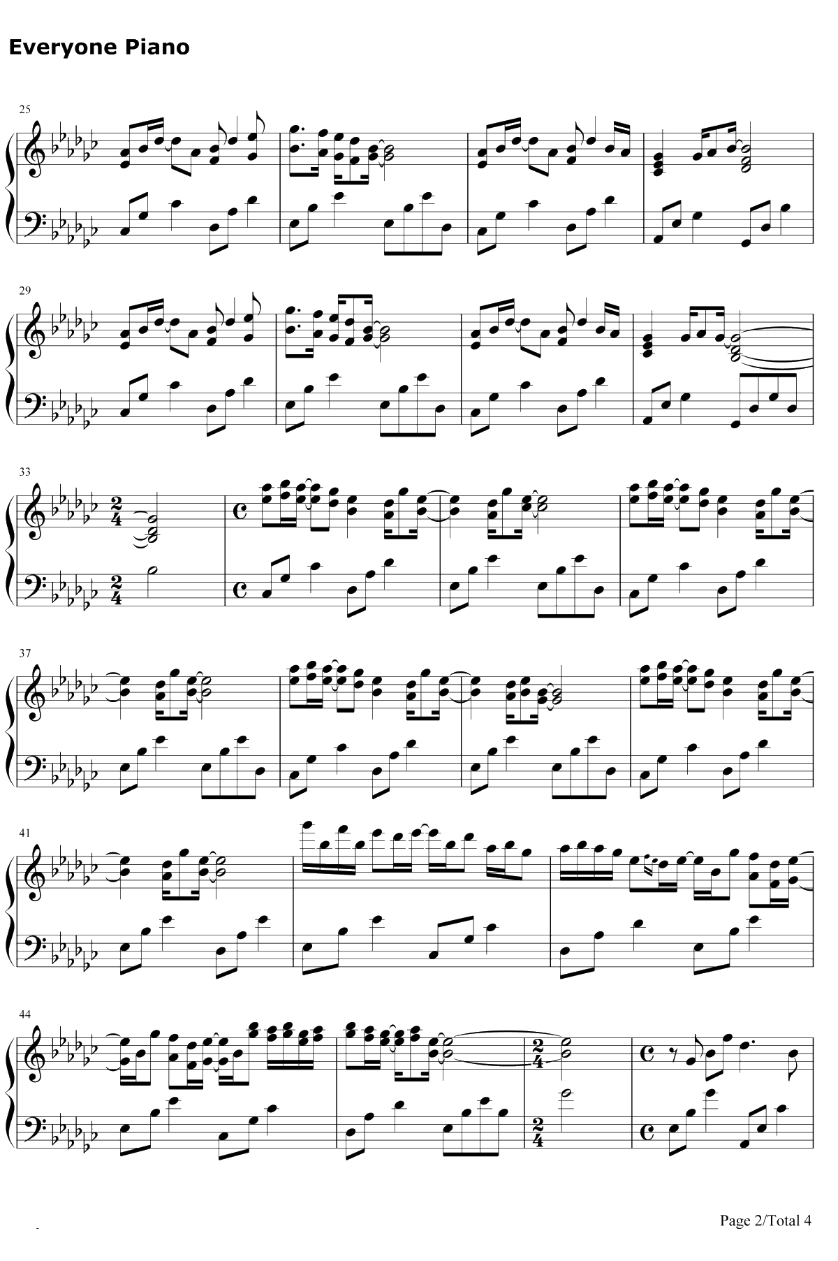 镜花水月钢琴谱-西村由纪江2