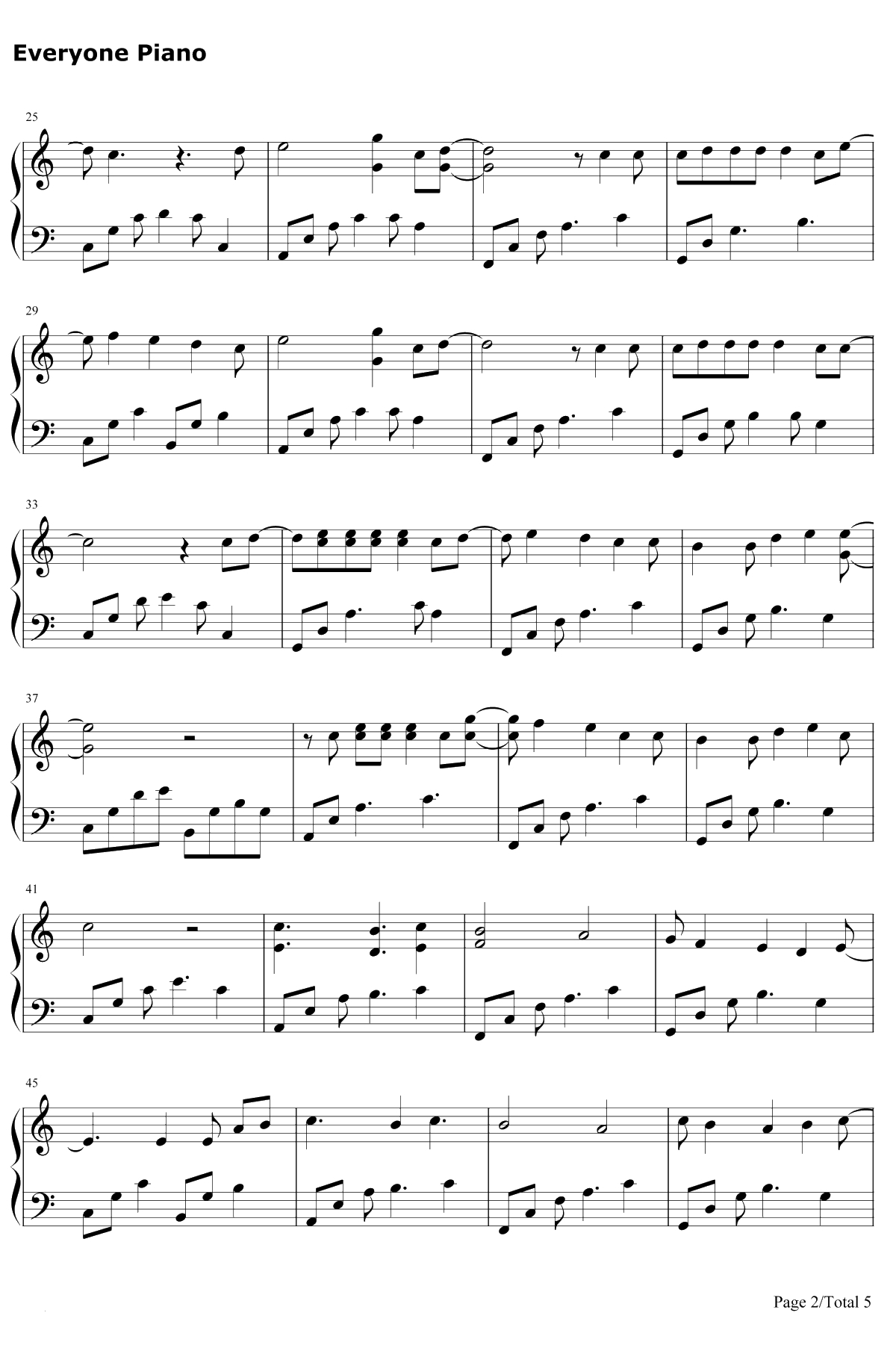 为了你钢琴谱-EXO-步步惊心丽OST2