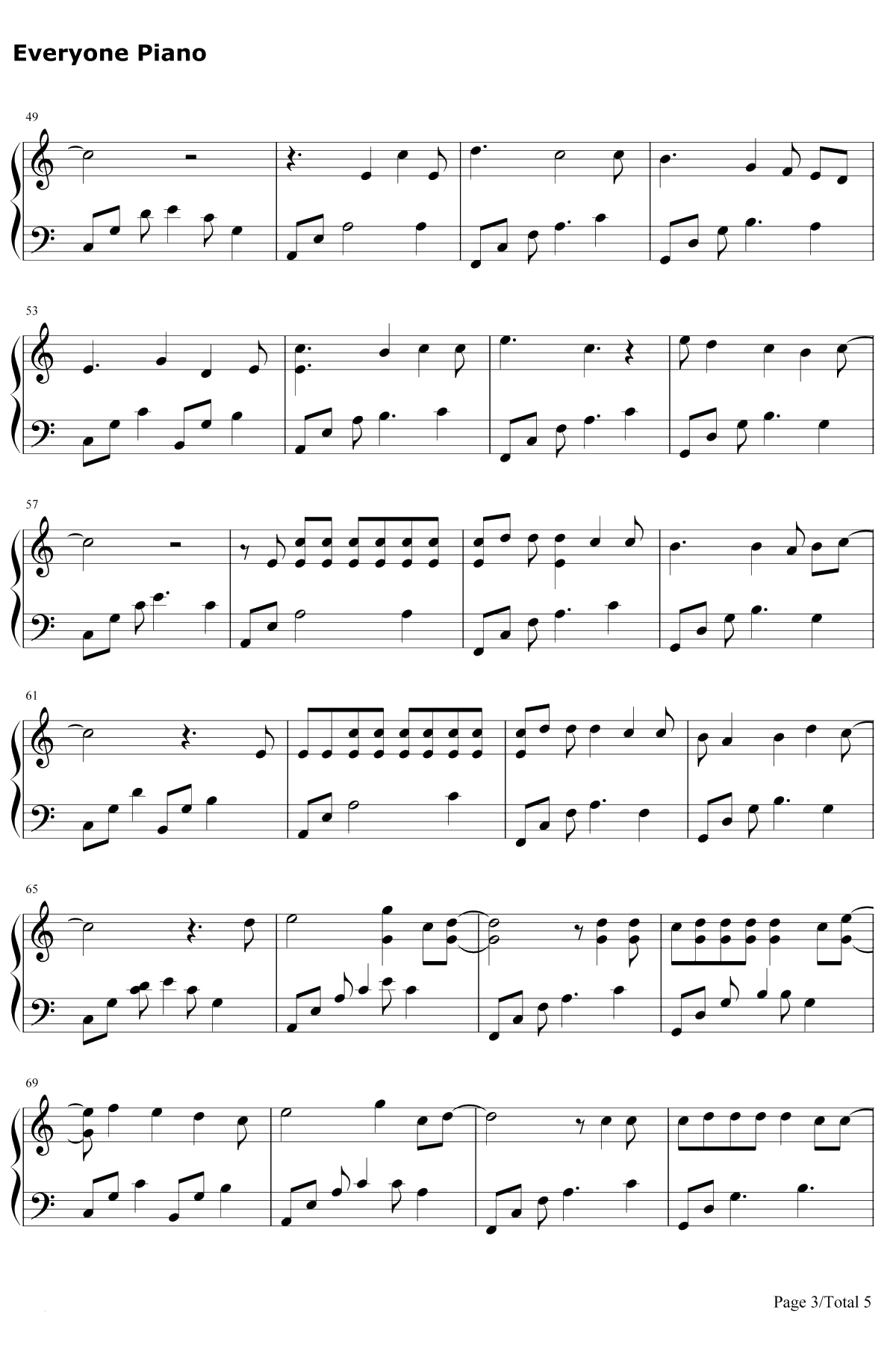 为了你钢琴谱-EXO-步步惊心丽OST3