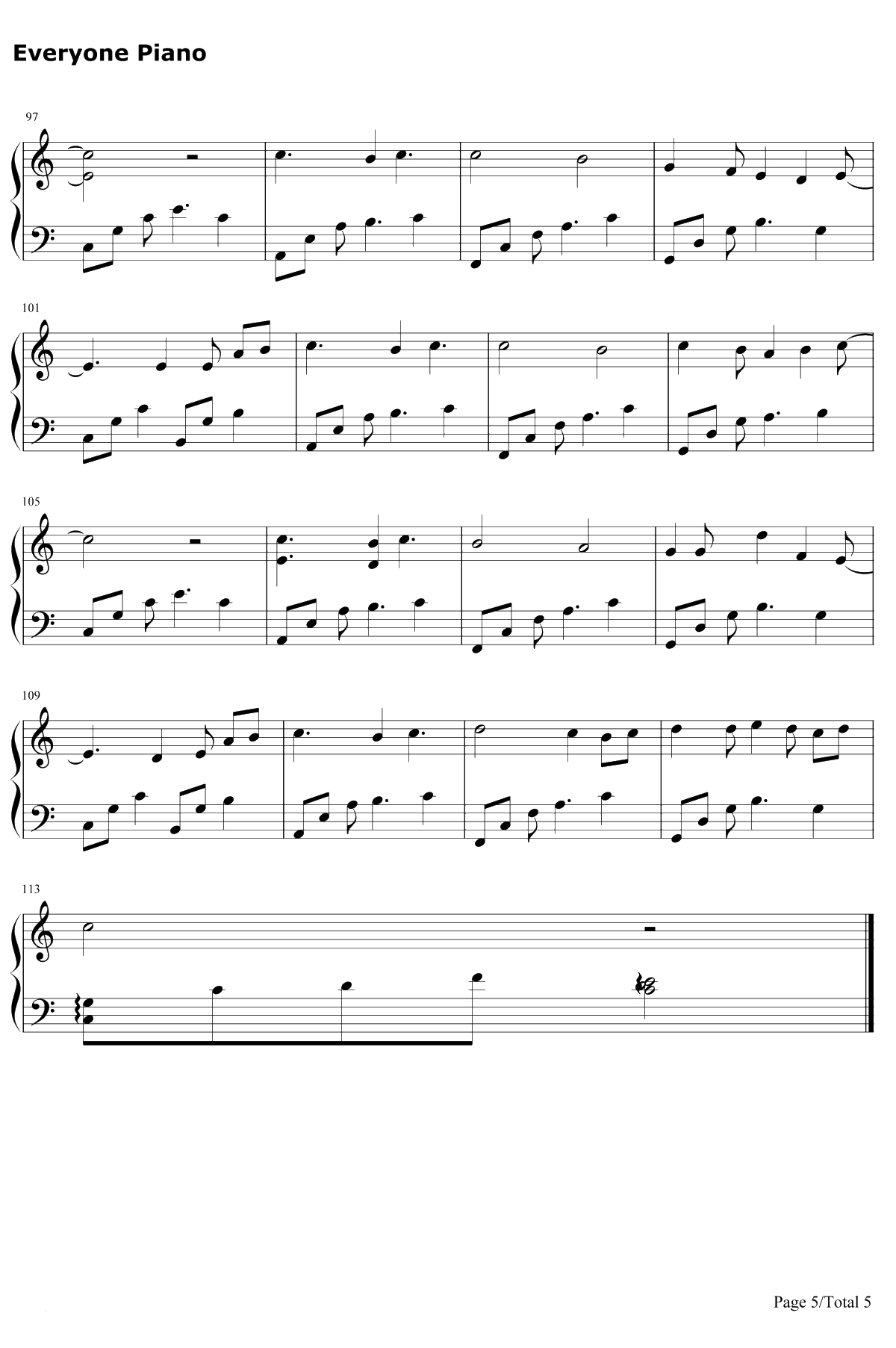 为了你钢琴谱-EXO-步步惊心丽OST5