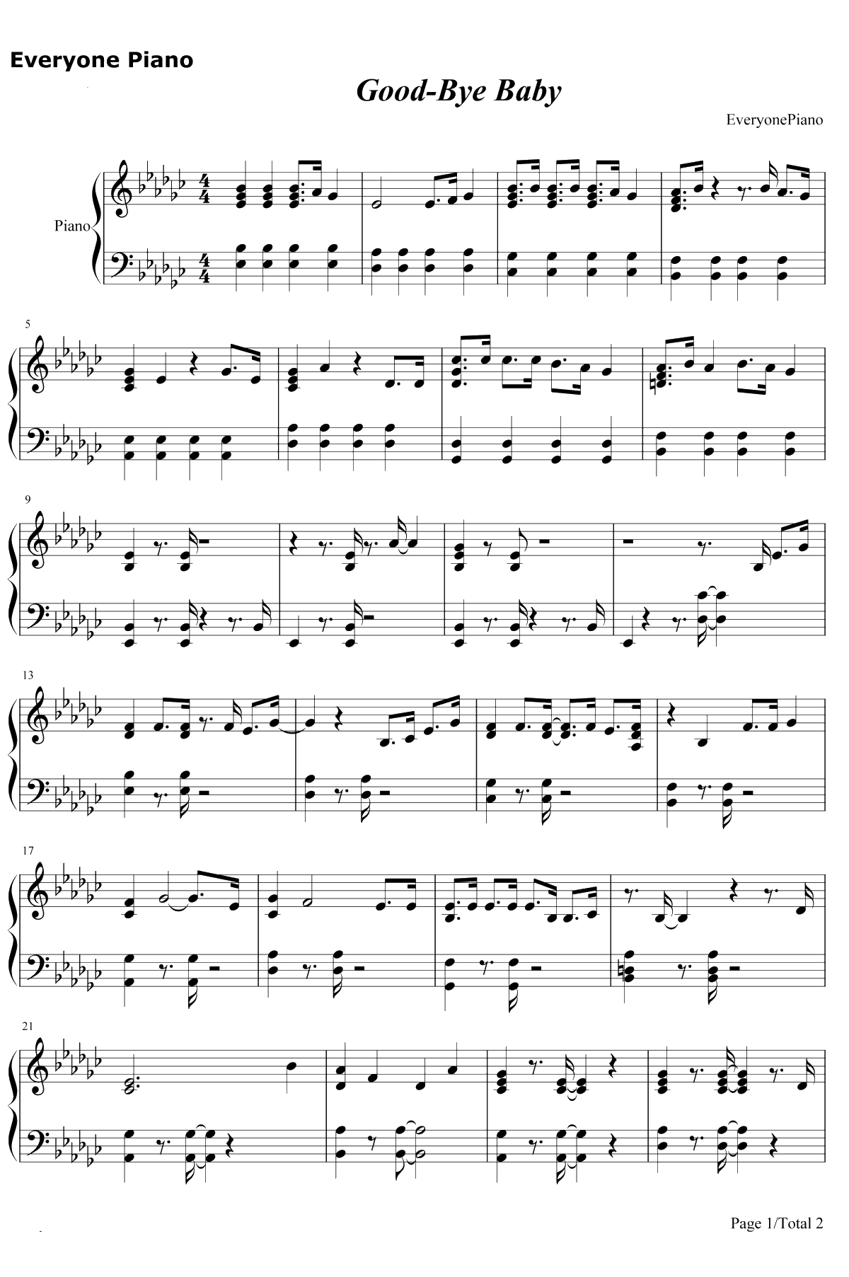 Good钢琴谱-Miss A1