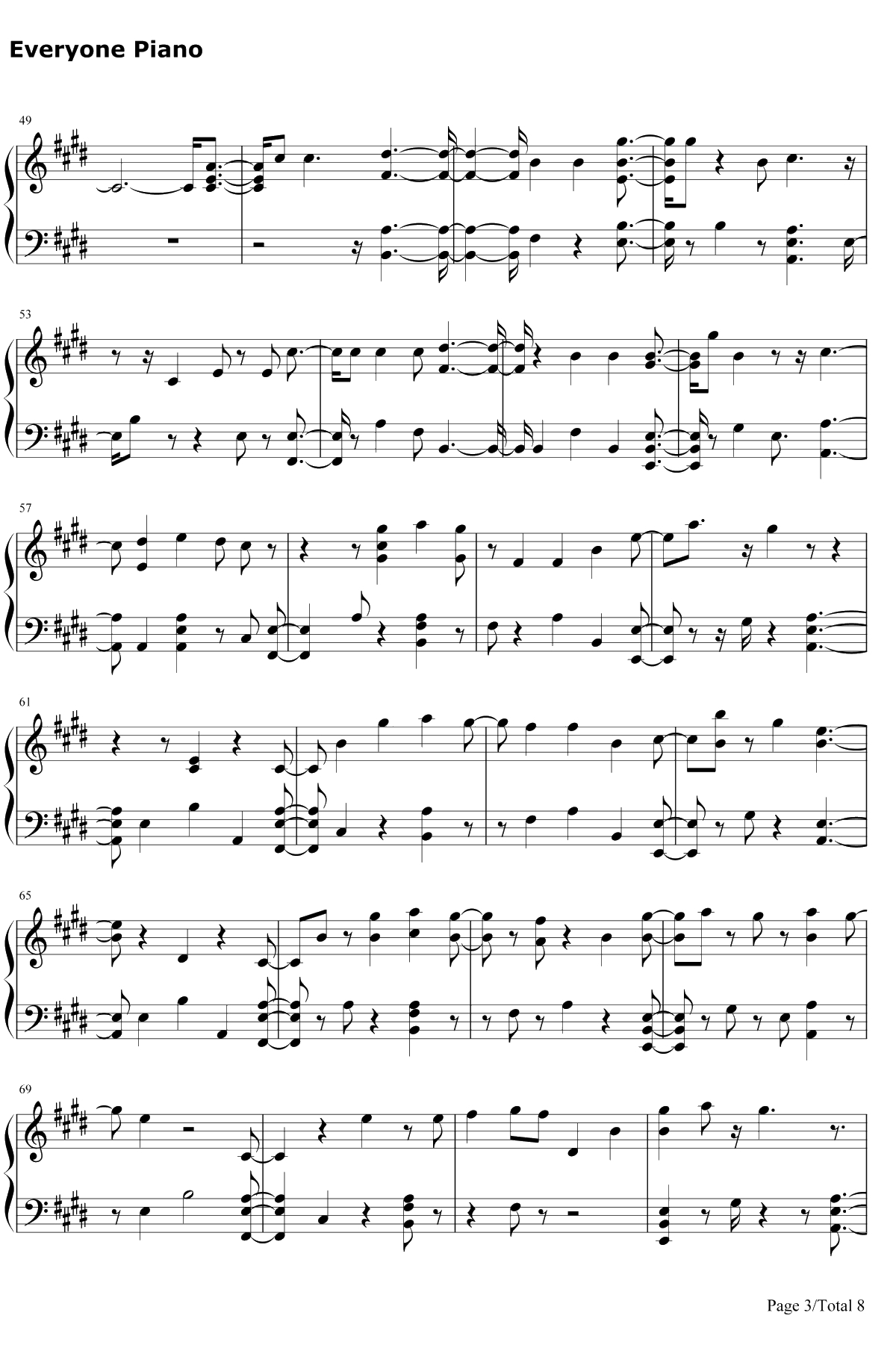 Flower Road钢琴谱-Big Bang3