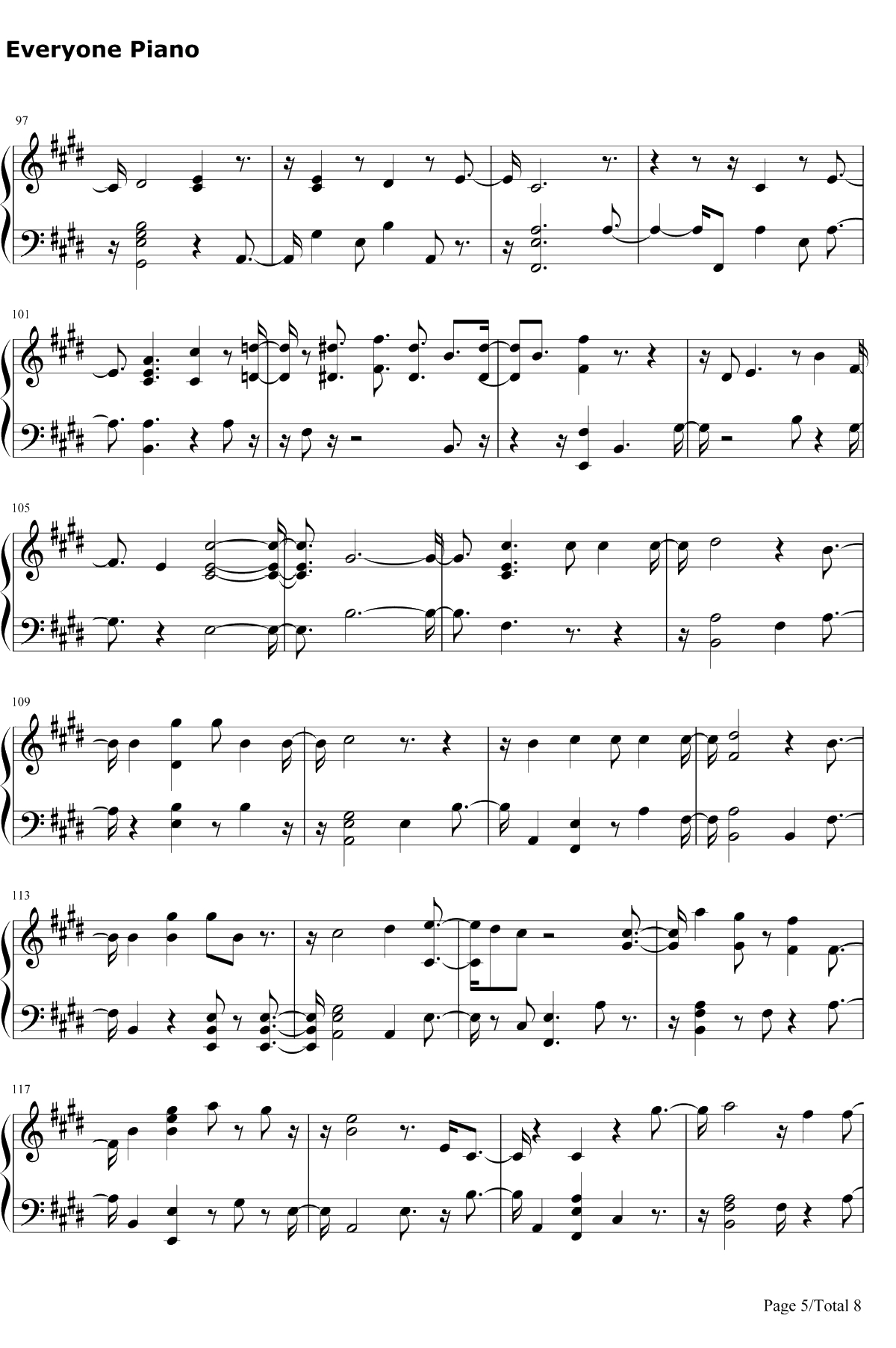 Flower Road钢琴谱-Big Bang5