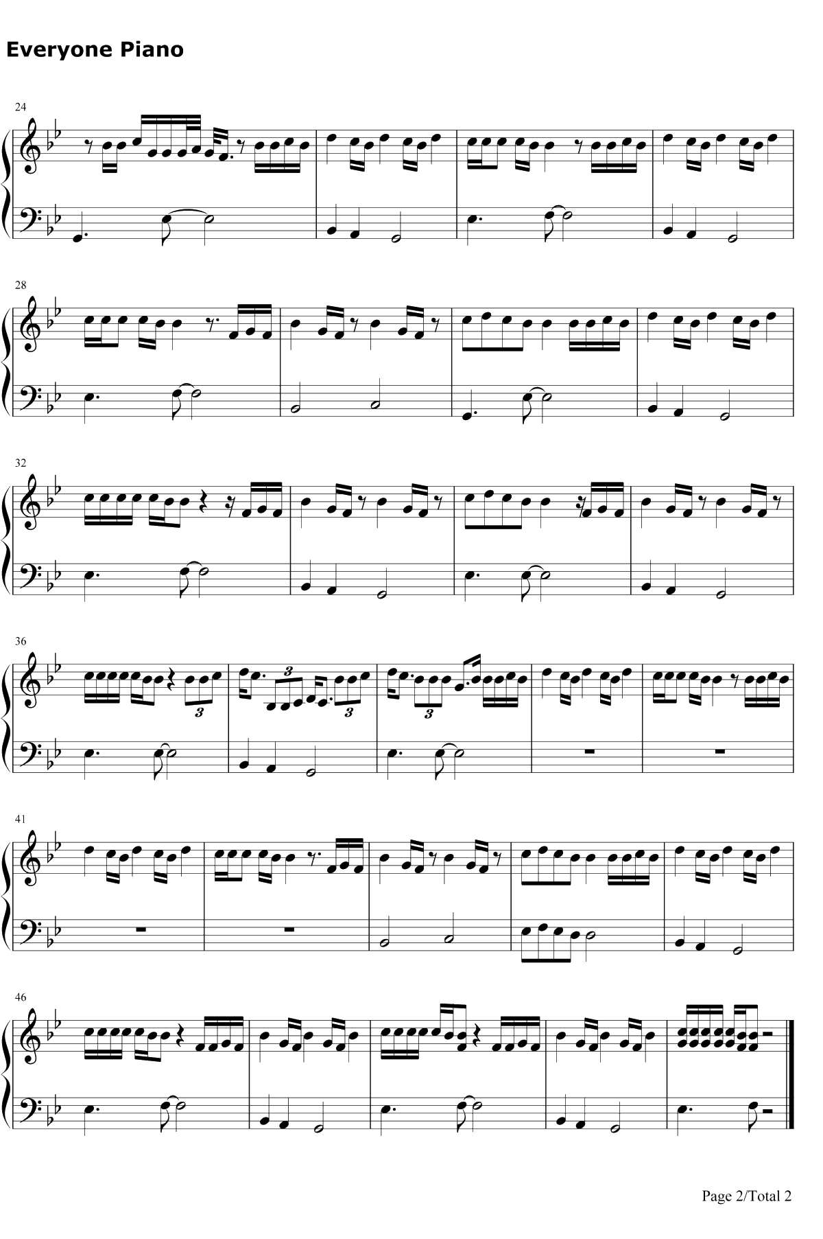 Meant To Be钢琴谱-Bebe Rexha / Florida Georgia Line2