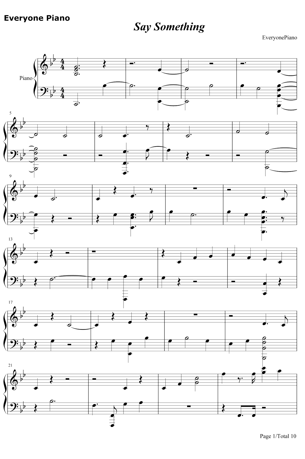 Say Something钢琴谱-Justin Timberlake1