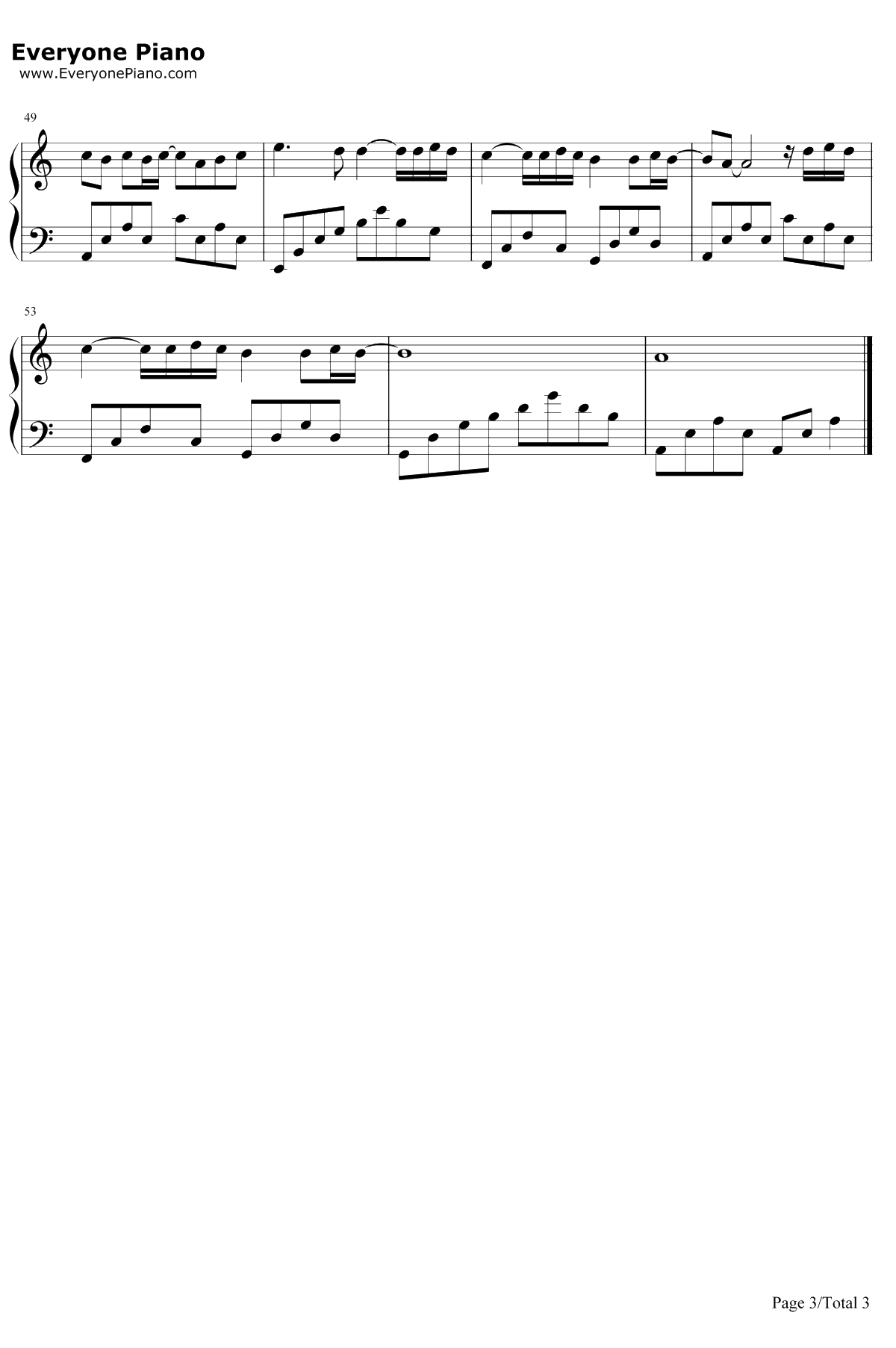 月半小夜曲简单版钢琴谱-李克勤3