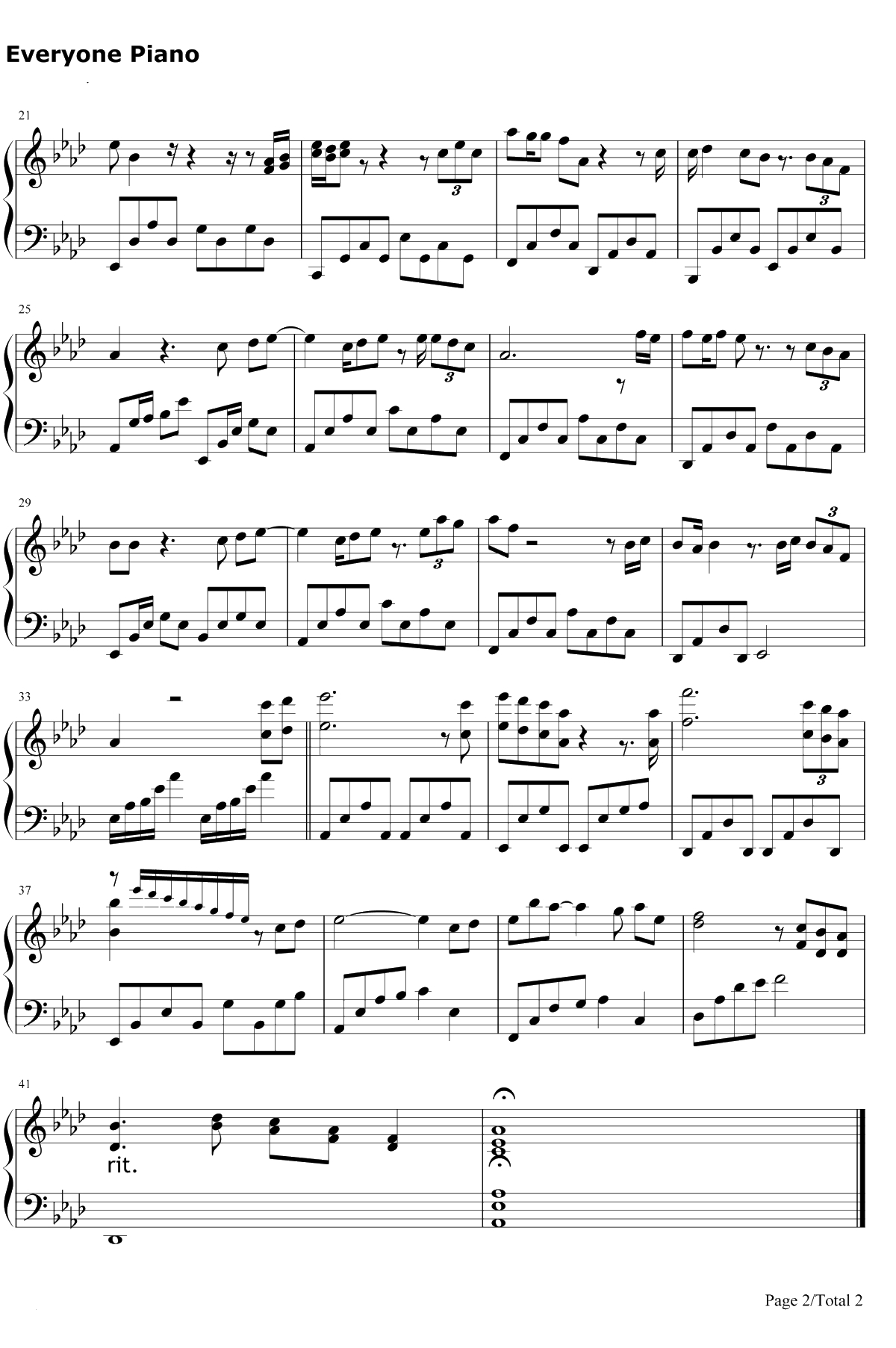 那一天钢琴谱-杨坤2