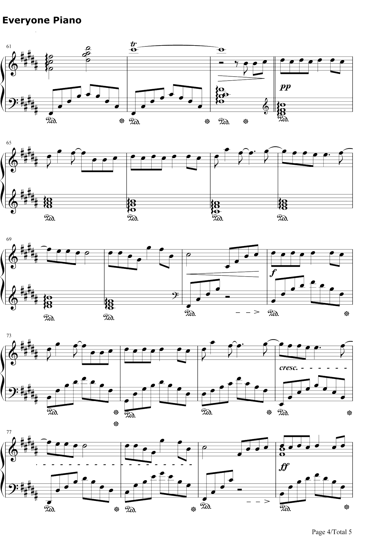 蜀绣 钢琴谱-李宇春4