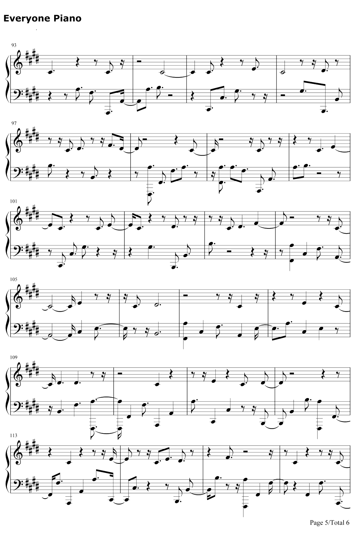 Answerphone钢琴谱-Banx & Ranx / Ella Eyre / Yxng Bane5