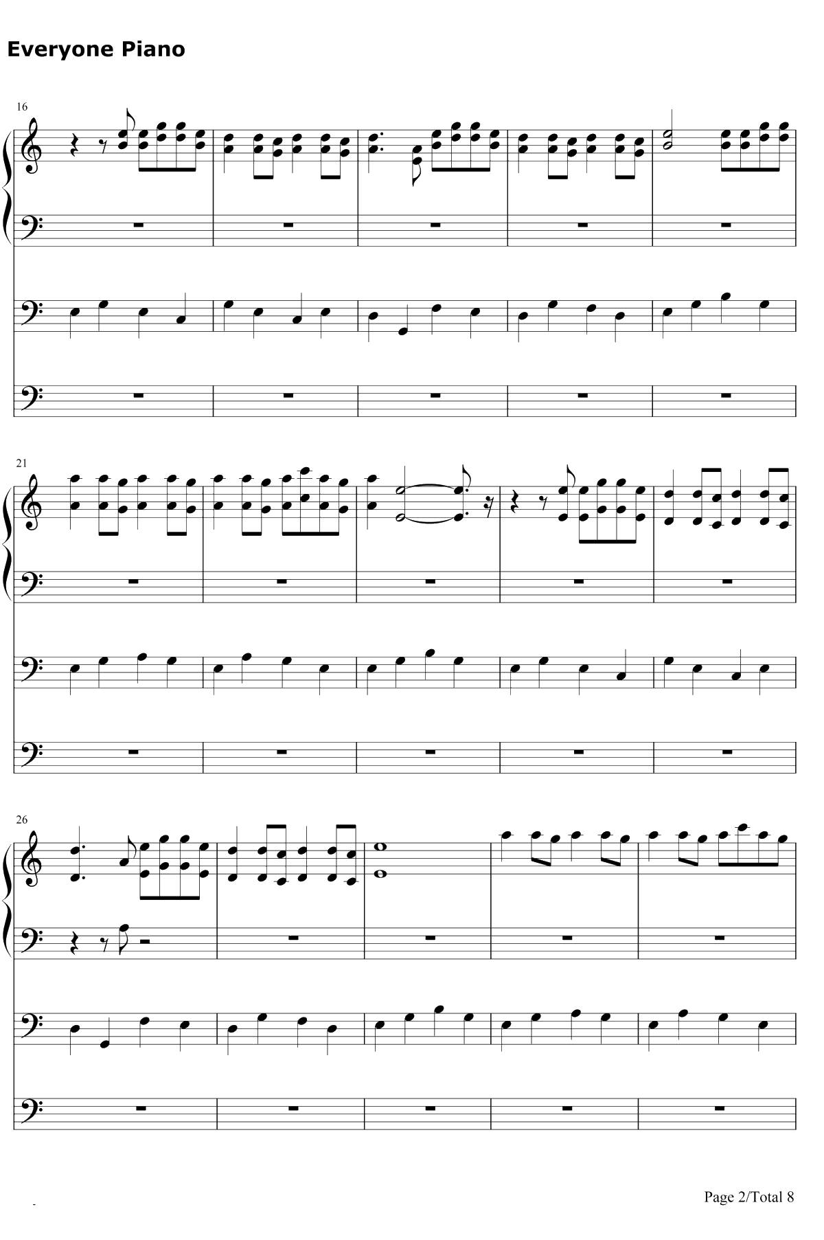 菠萝菠萝蜜 钢琴谱-谢娜2