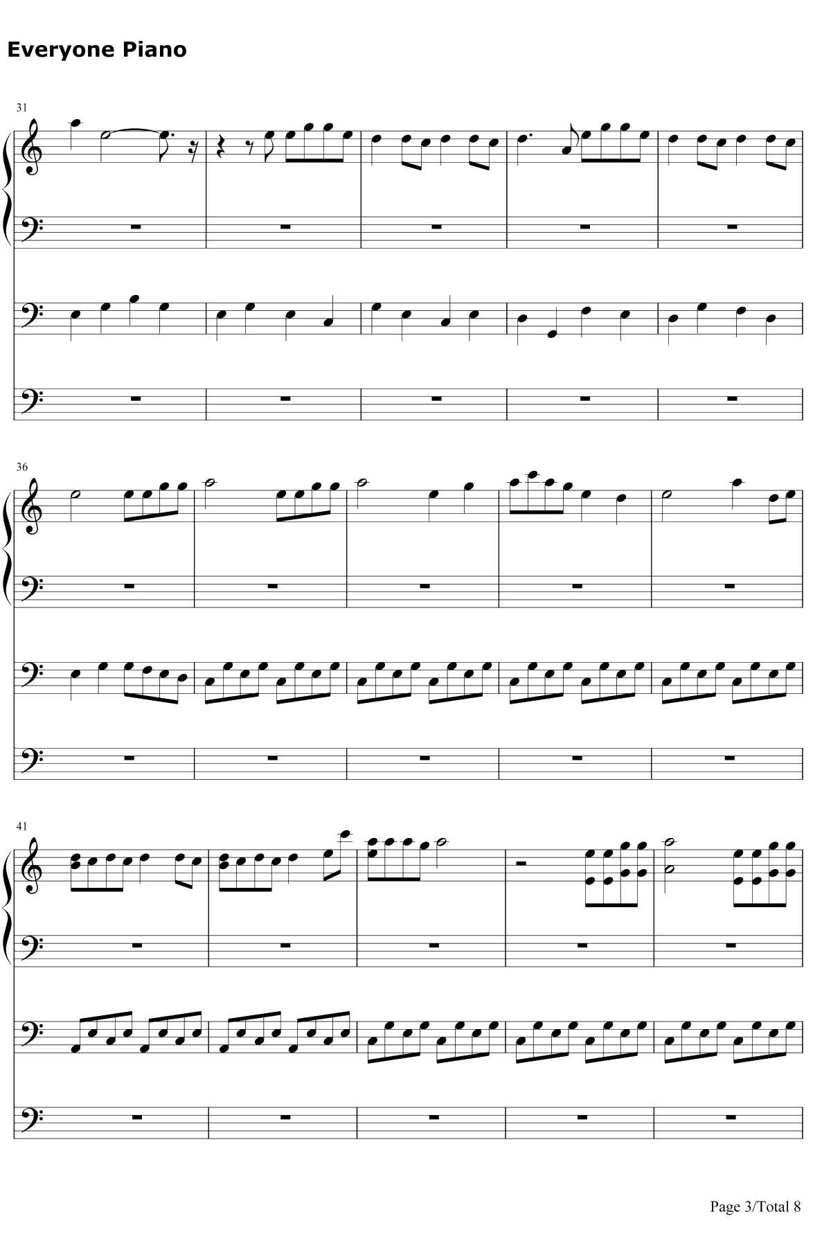 菠萝菠萝蜜 钢琴谱-谢娜3