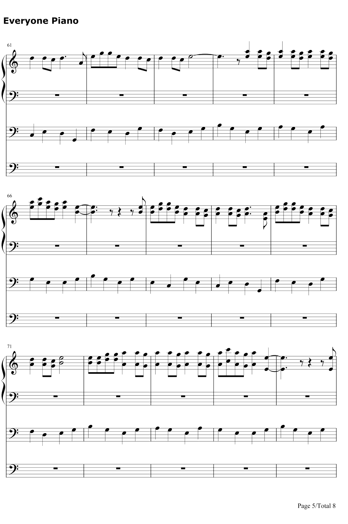 菠萝菠萝蜜 钢琴谱-谢娜5