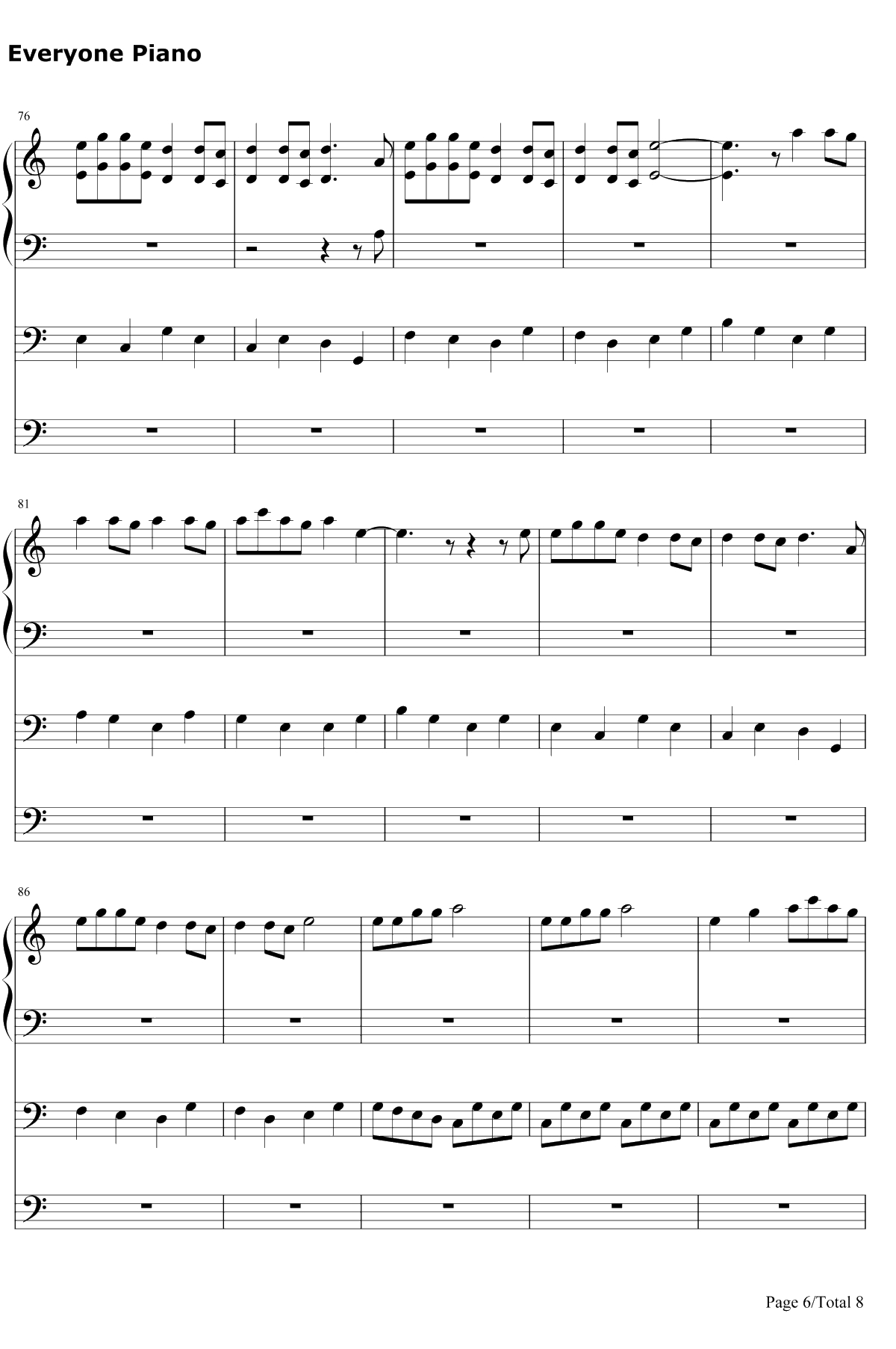 菠萝菠萝蜜 钢琴谱-谢娜6