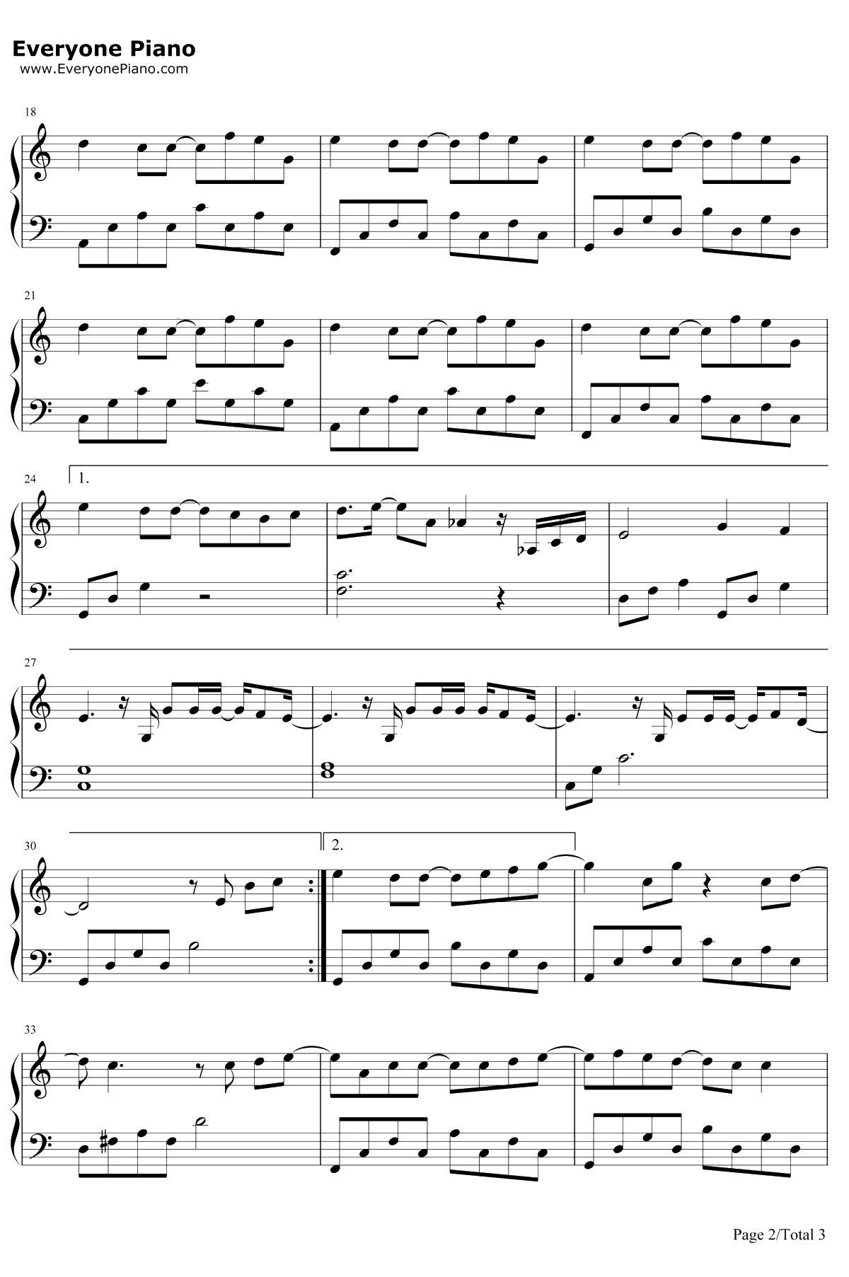 和你在一起钢琴谱-汪苏泷2