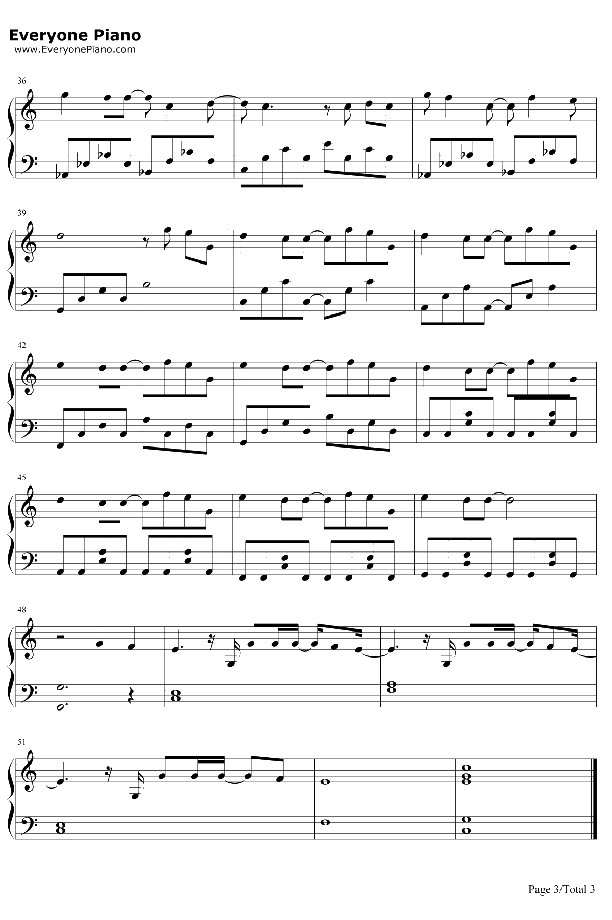 和你在一起钢琴谱-汪苏泷3