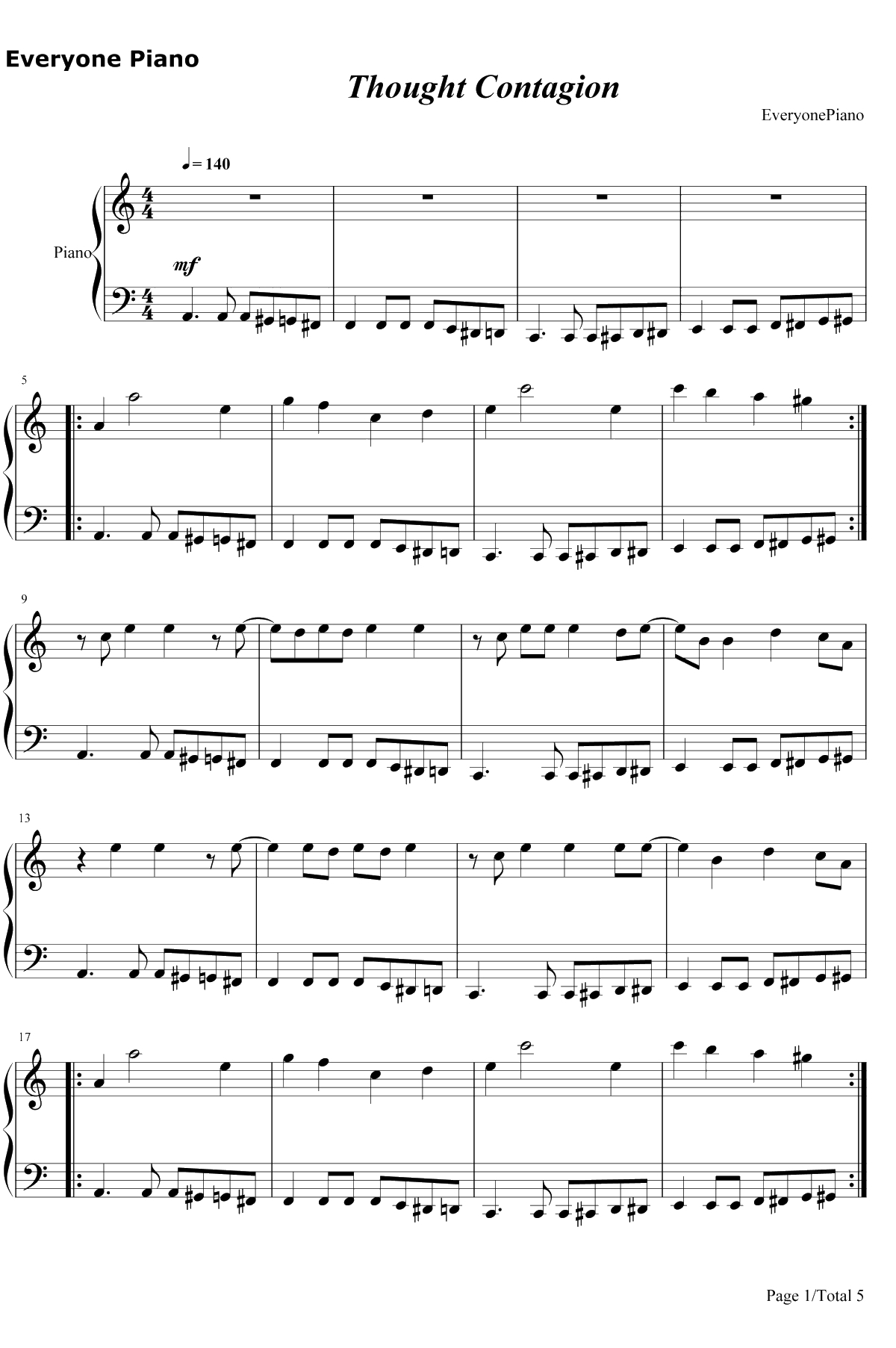 Thought Contagion钢琴谱-Muse1