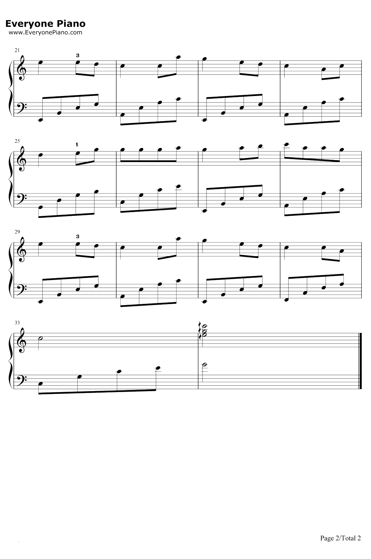 朋友 钢琴谱-周华健2