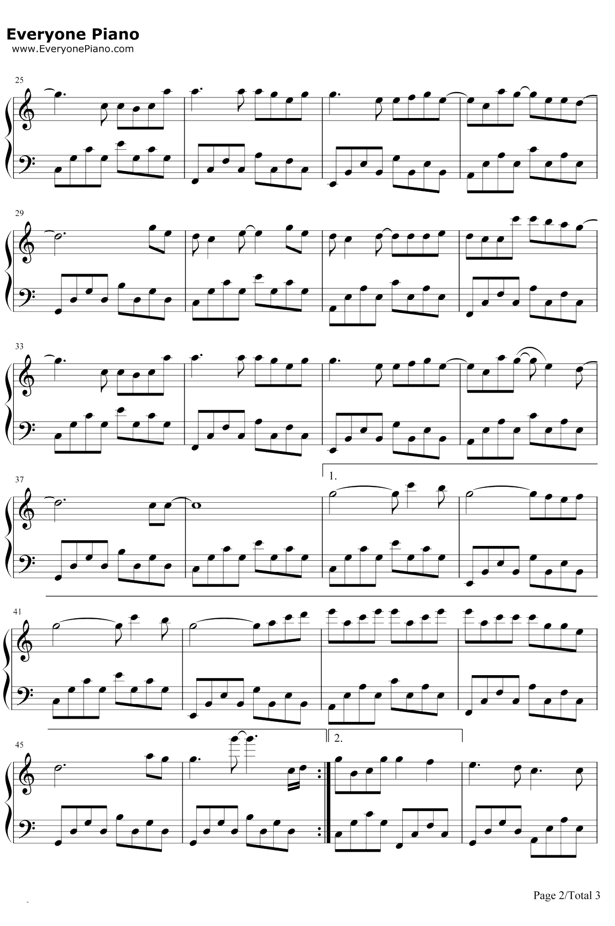 笔记 钢琴谱-周笔畅2