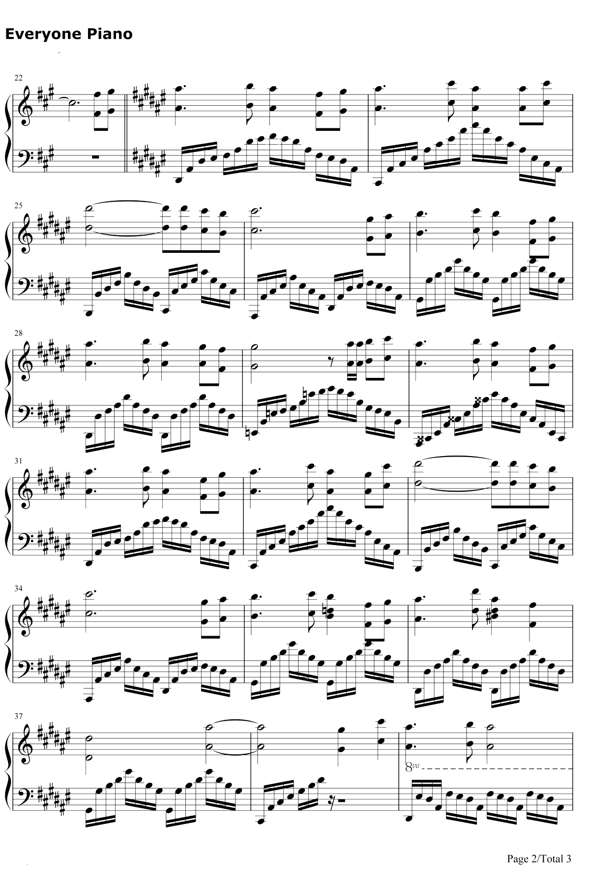 浓情淡如你钢琴谱-周深2