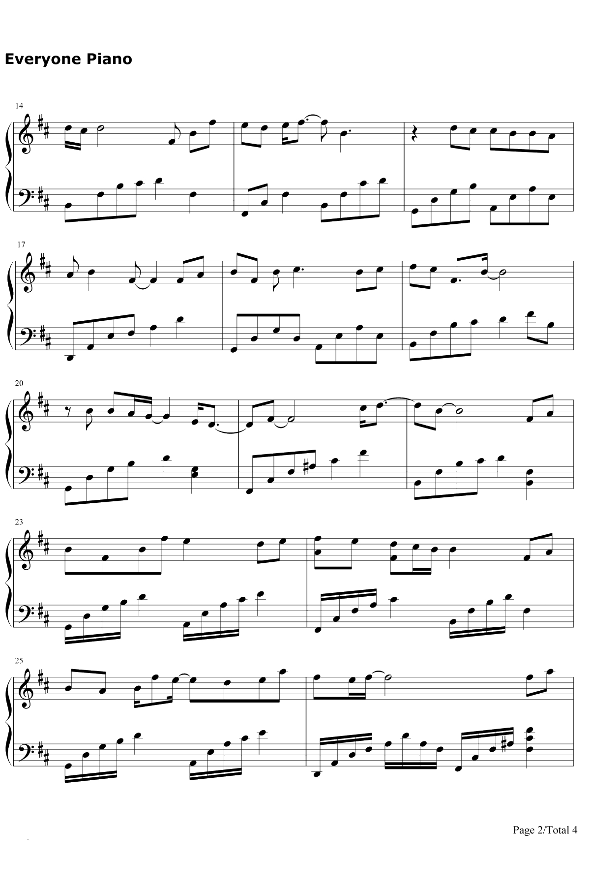 千秋钢琴谱-孙楠2