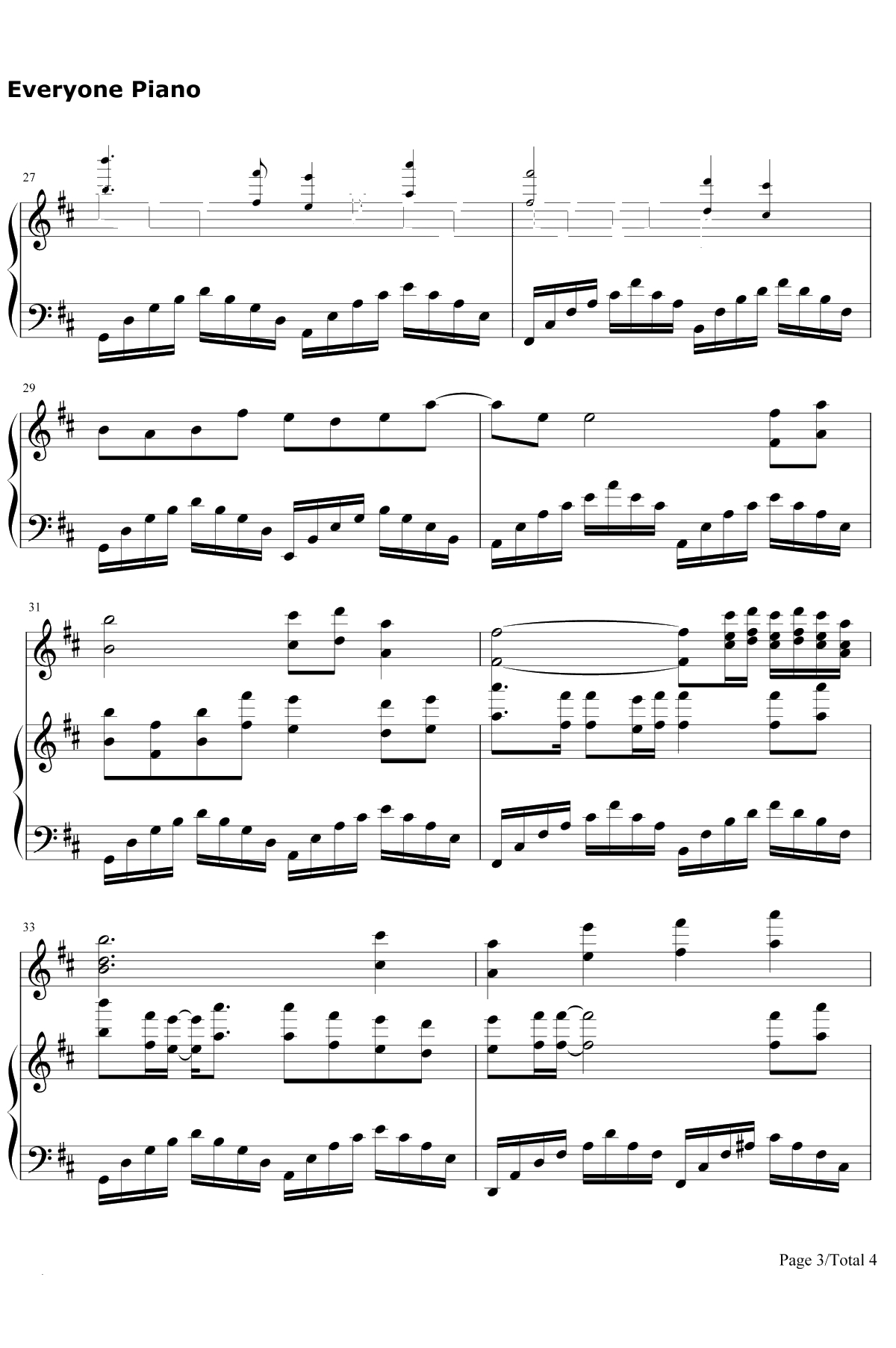 千秋钢琴谱-孙楠3